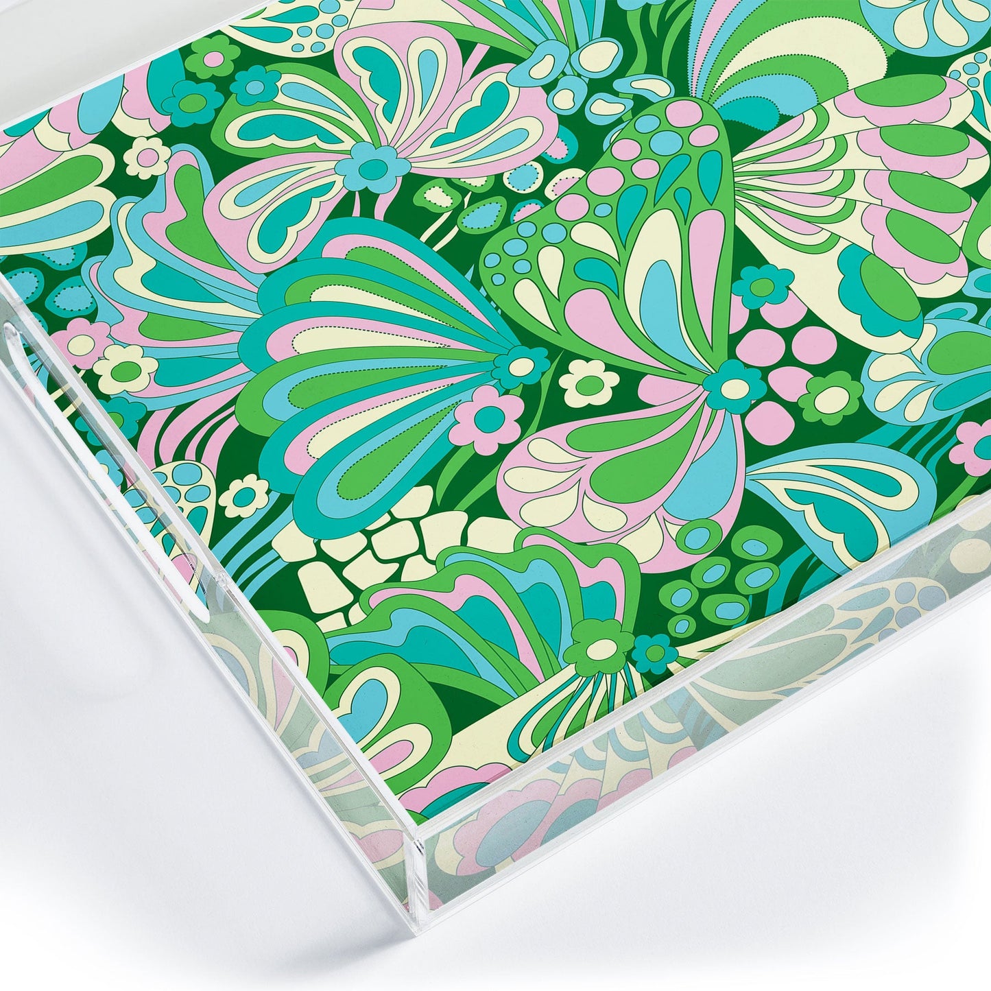 Jenean Morrison Abstract Butterfly Acrylic Tray