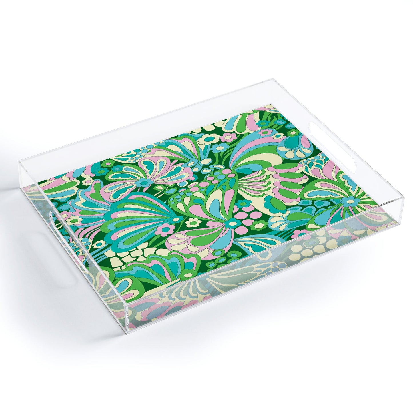 Jenean Morrison Abstract Butterfly Acrylic Tray