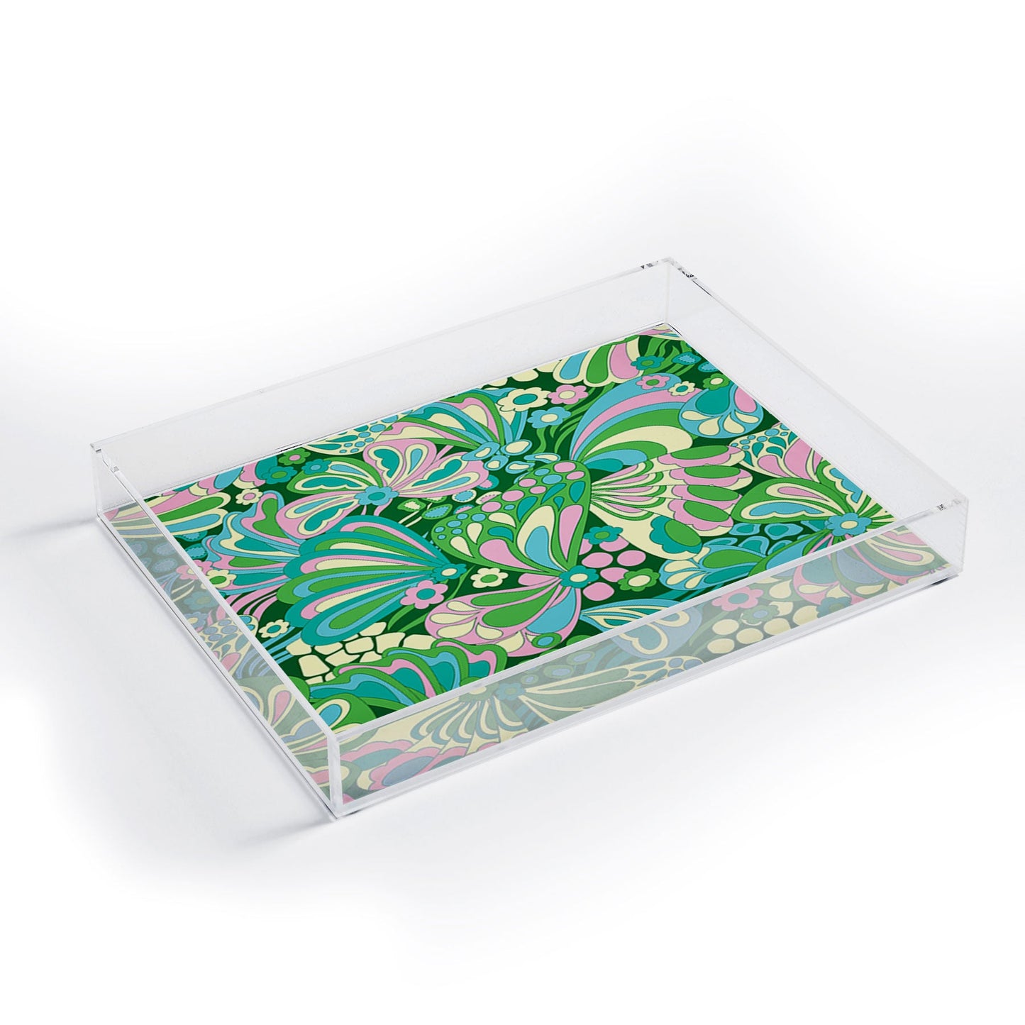 Jenean Morrison Abstract Butterfly Acrylic Tray
