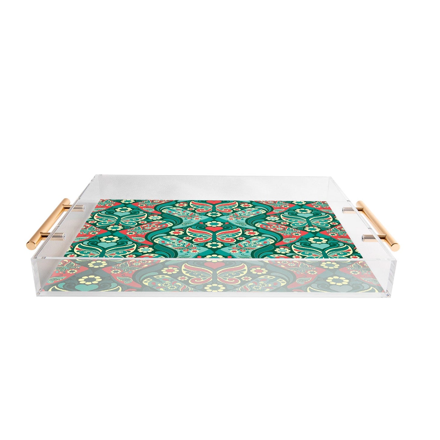 Jenean Morrison Boots and Butterflies Blue Acrylic Tray