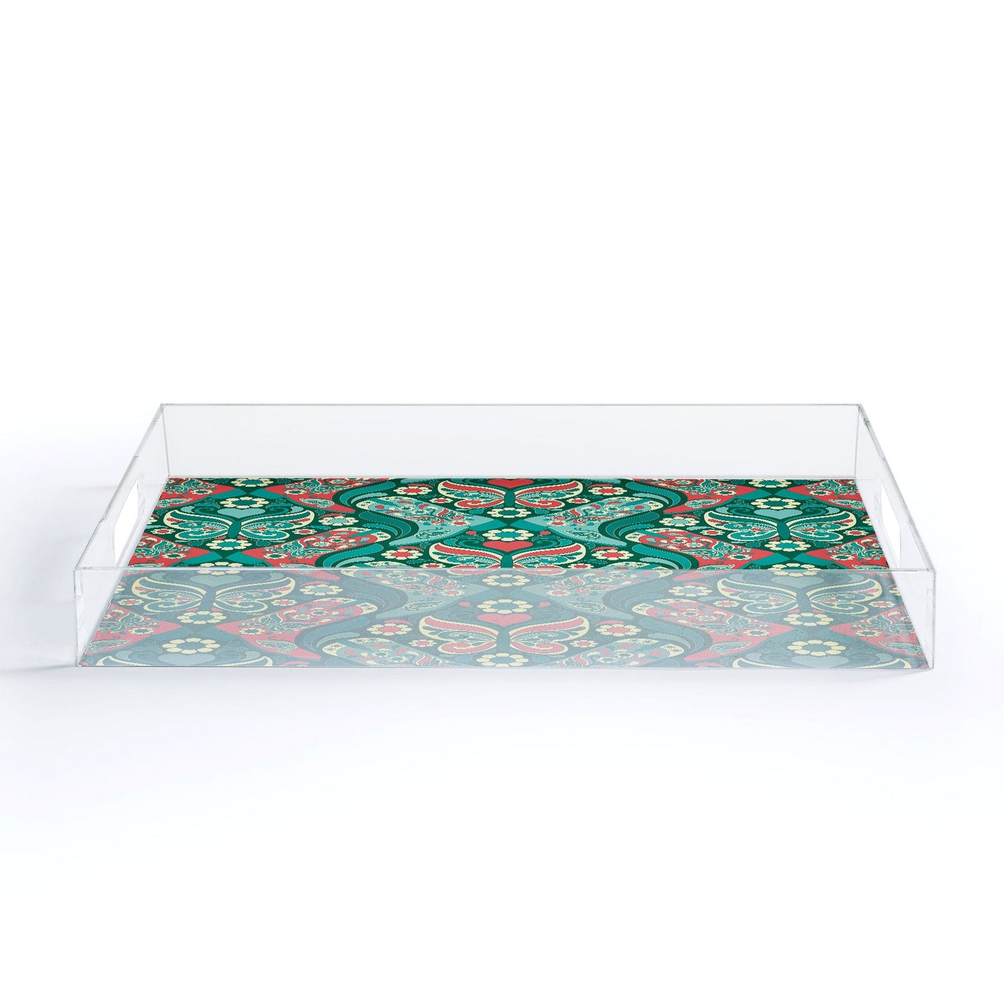 Jenean Morrison Boots and Butterflies Blue Acrylic Tray