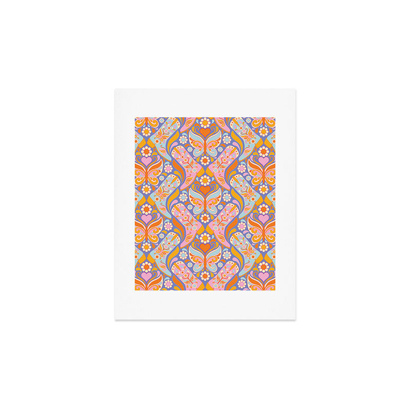 Jenean Morrison Boots and Butterflies Lilac Art Print