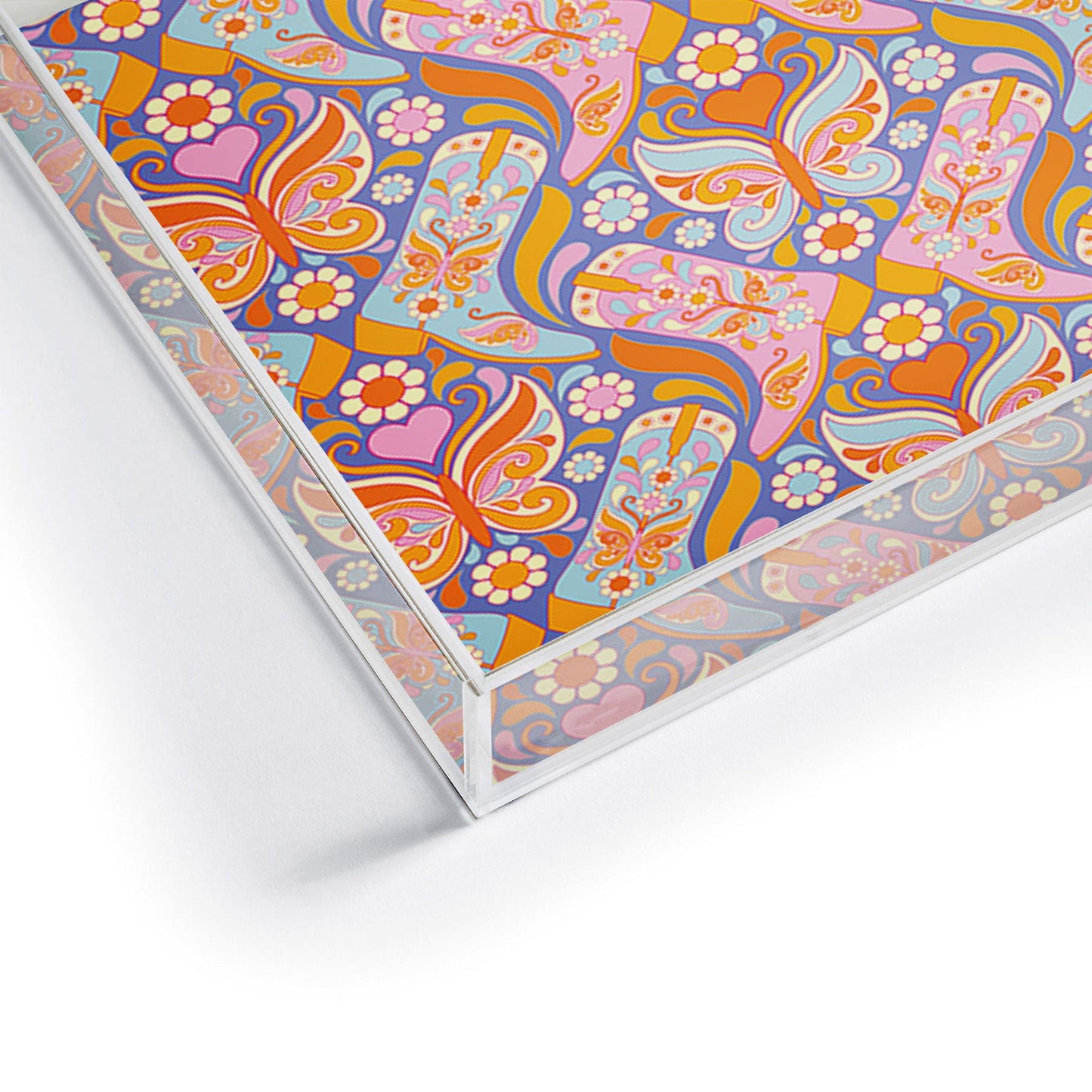 Jenean Morrison Boots and Butterflies Lilac Acrylic Tray