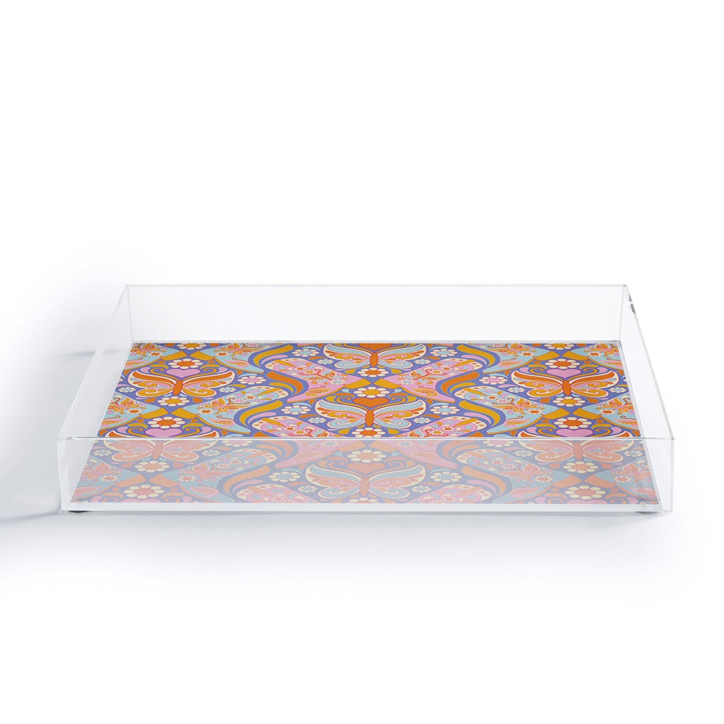Jenean Morrison Boots and Butterflies Lilac Acrylic Tray