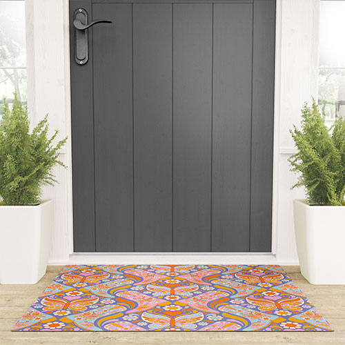 Jenean Morrison Boots and Butterflies Lilac Welcome Mat
