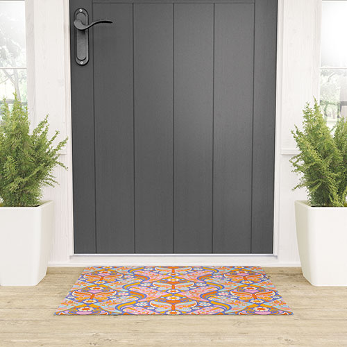 Jenean Morrison Boots and Butterflies Lilac Welcome Mat