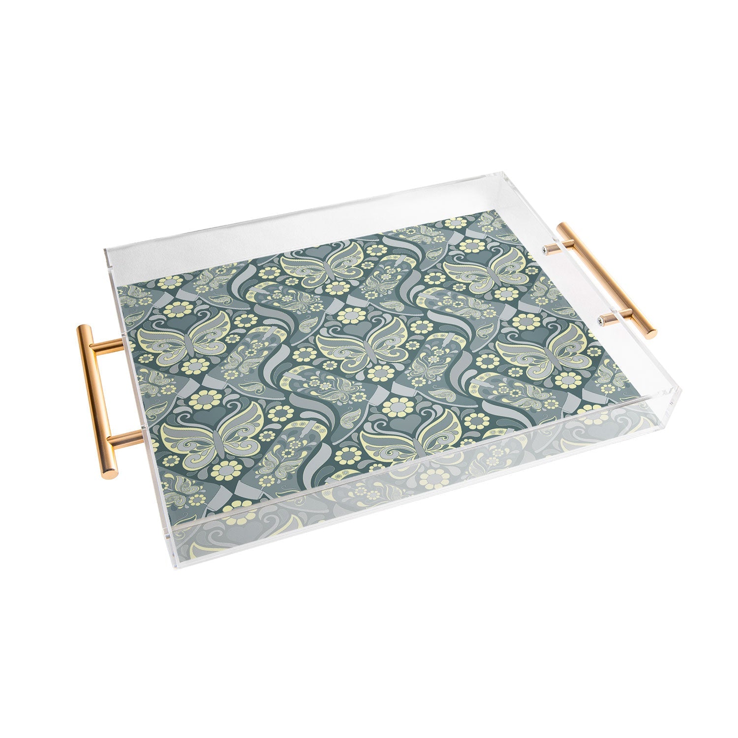 Jenean Morrison Boots and Butterflies Slate Acrylic Tray