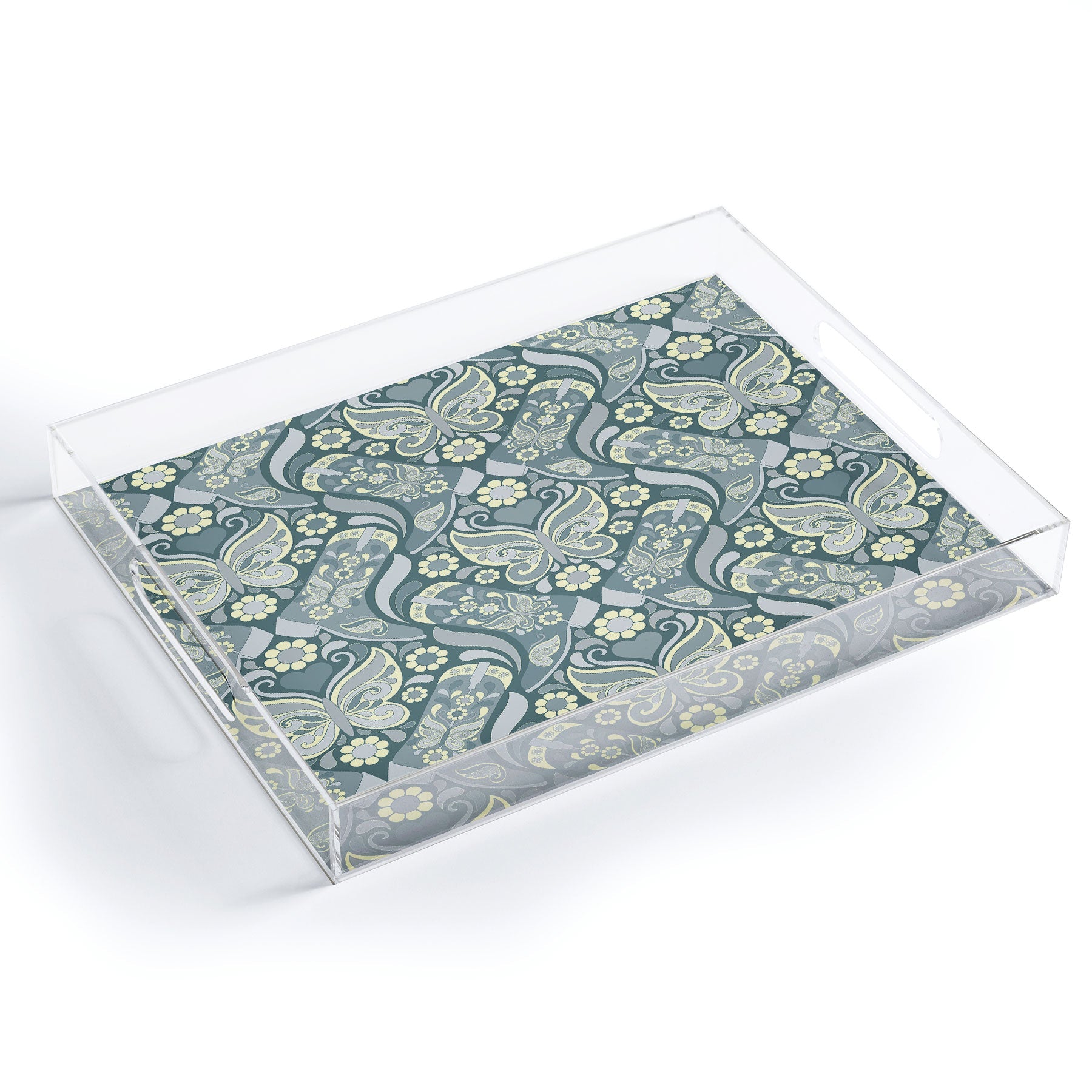 Jenean Morrison Boots and Butterflies Slate Acrylic Tray