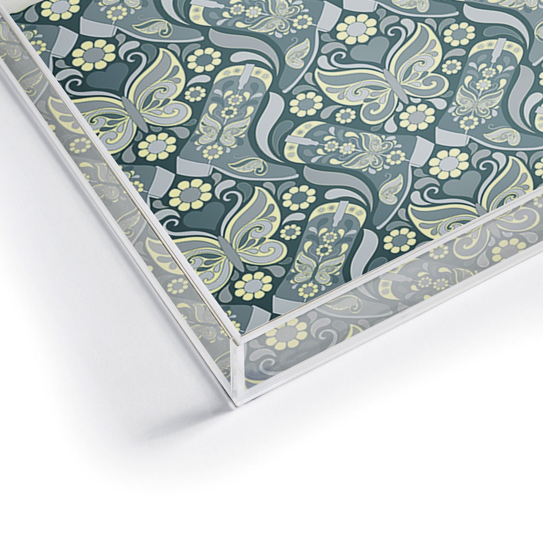 Jenean Morrison Boots and Butterflies Slate Acrylic Tray