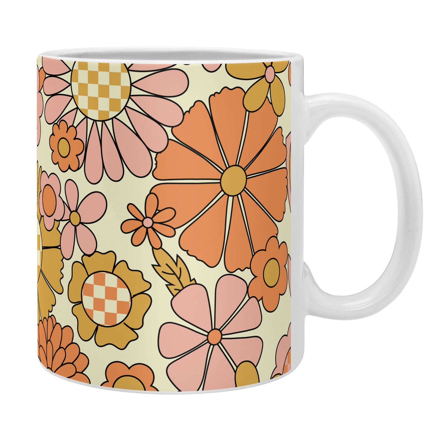 Jenean Morrison Checkered Past in Coral Coffee Mug