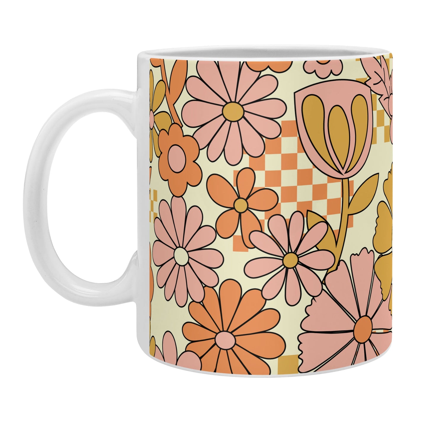 Jenean Morrison Checkered Past in Coral Coffee Mug