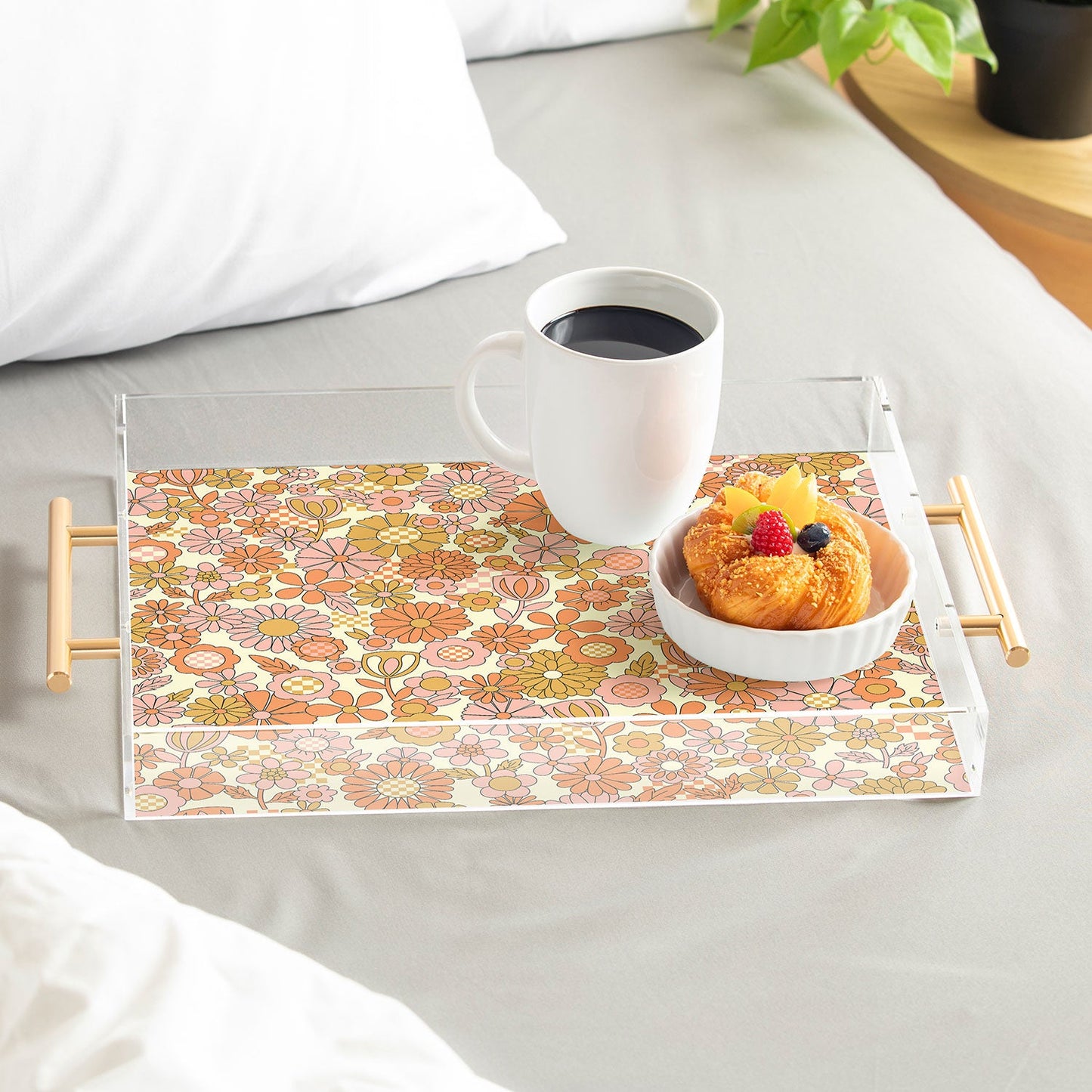 Jenean Morrison Checkered Past in Coral Acrylic Tray