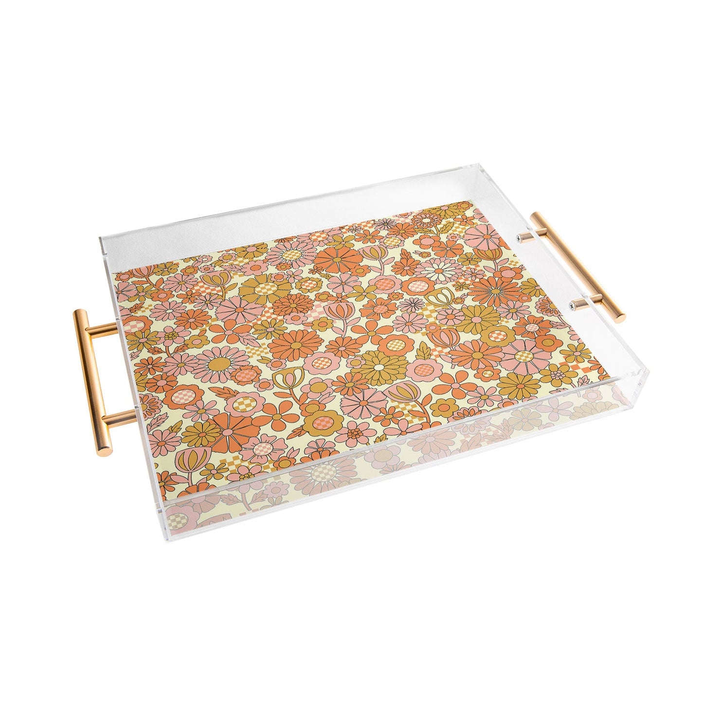Jenean Morrison Checkered Past in Coral Acrylic Tray