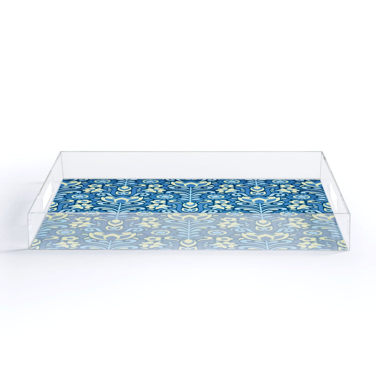 Jenean Morrison Climbing Floral Blues Acrylic Tray