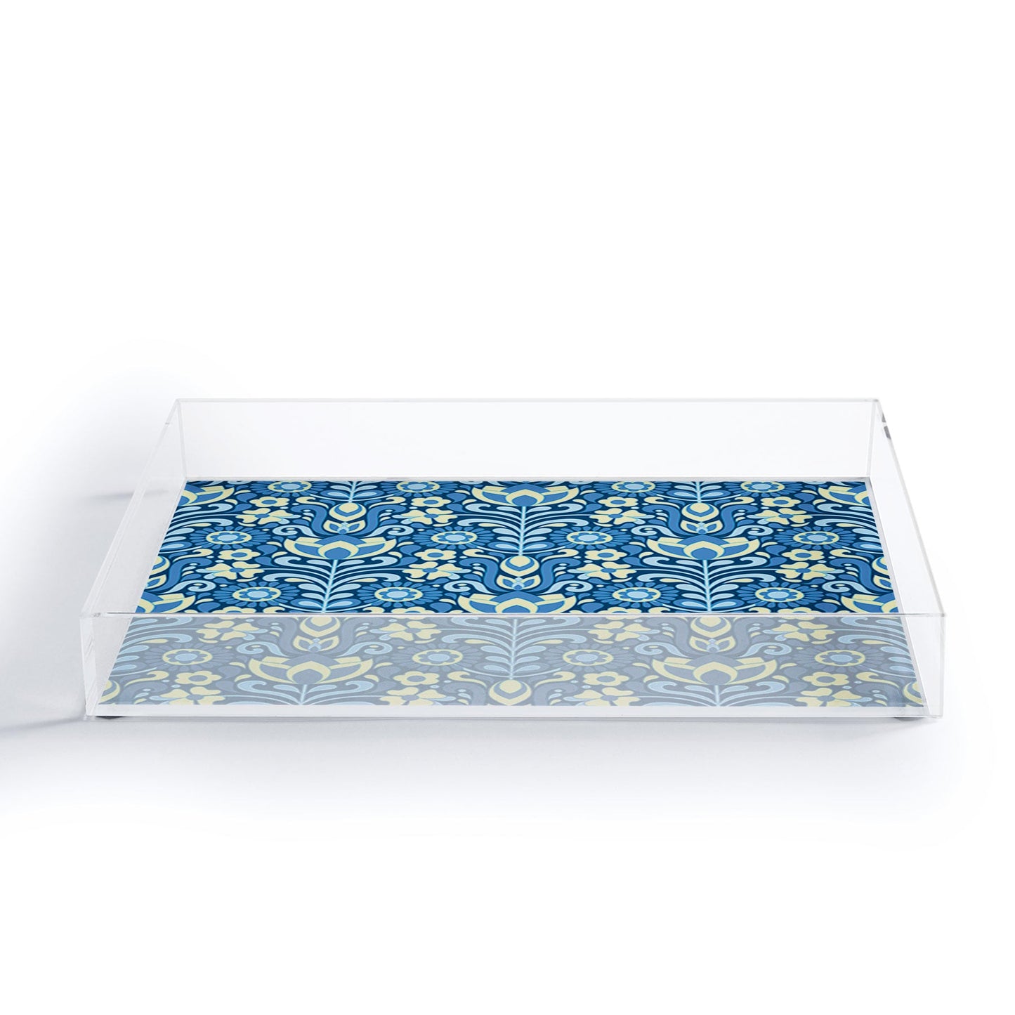 Jenean Morrison Climbing Floral Blues Acrylic Tray