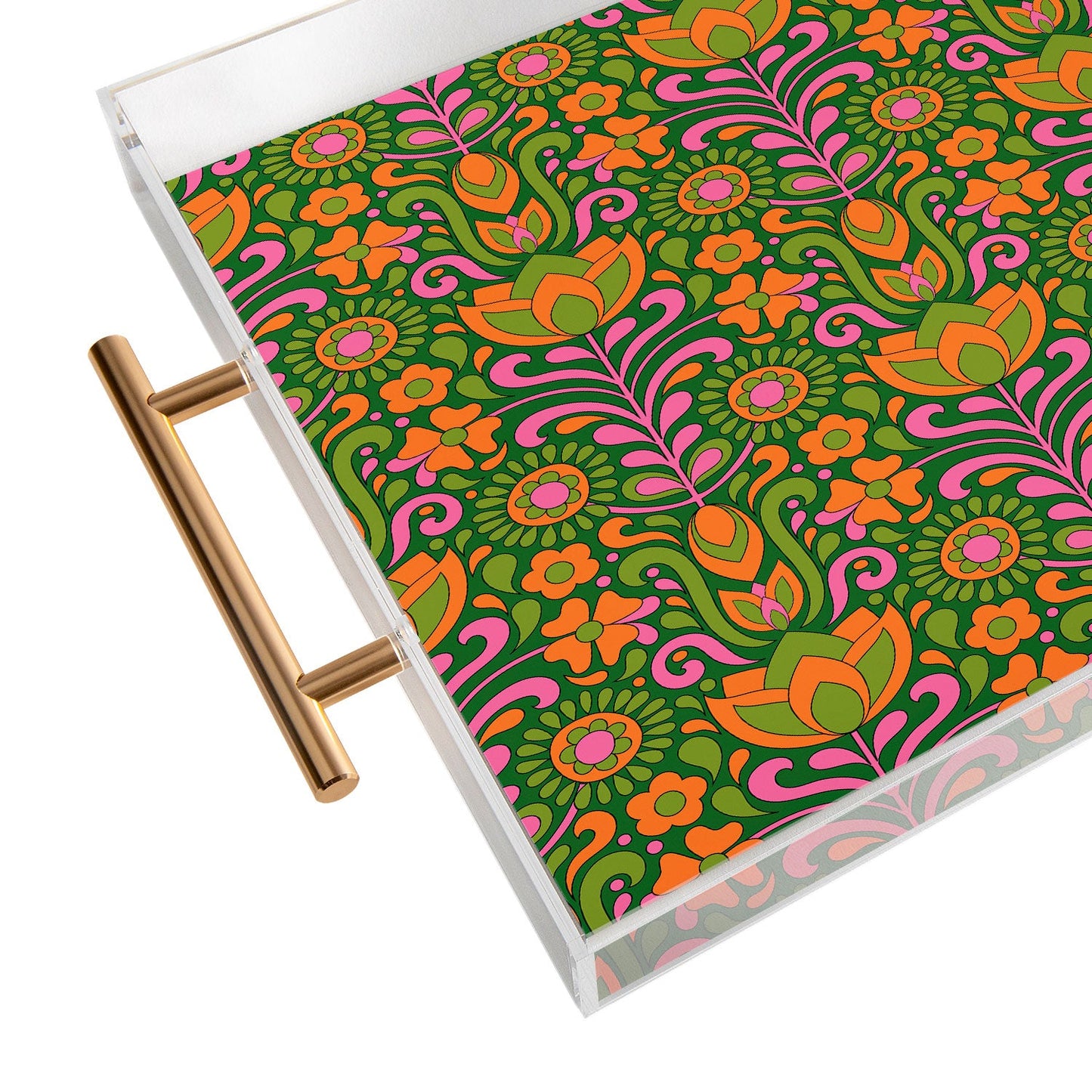 Jenean Morrison Climbing Floral Green Acrylic Tray
