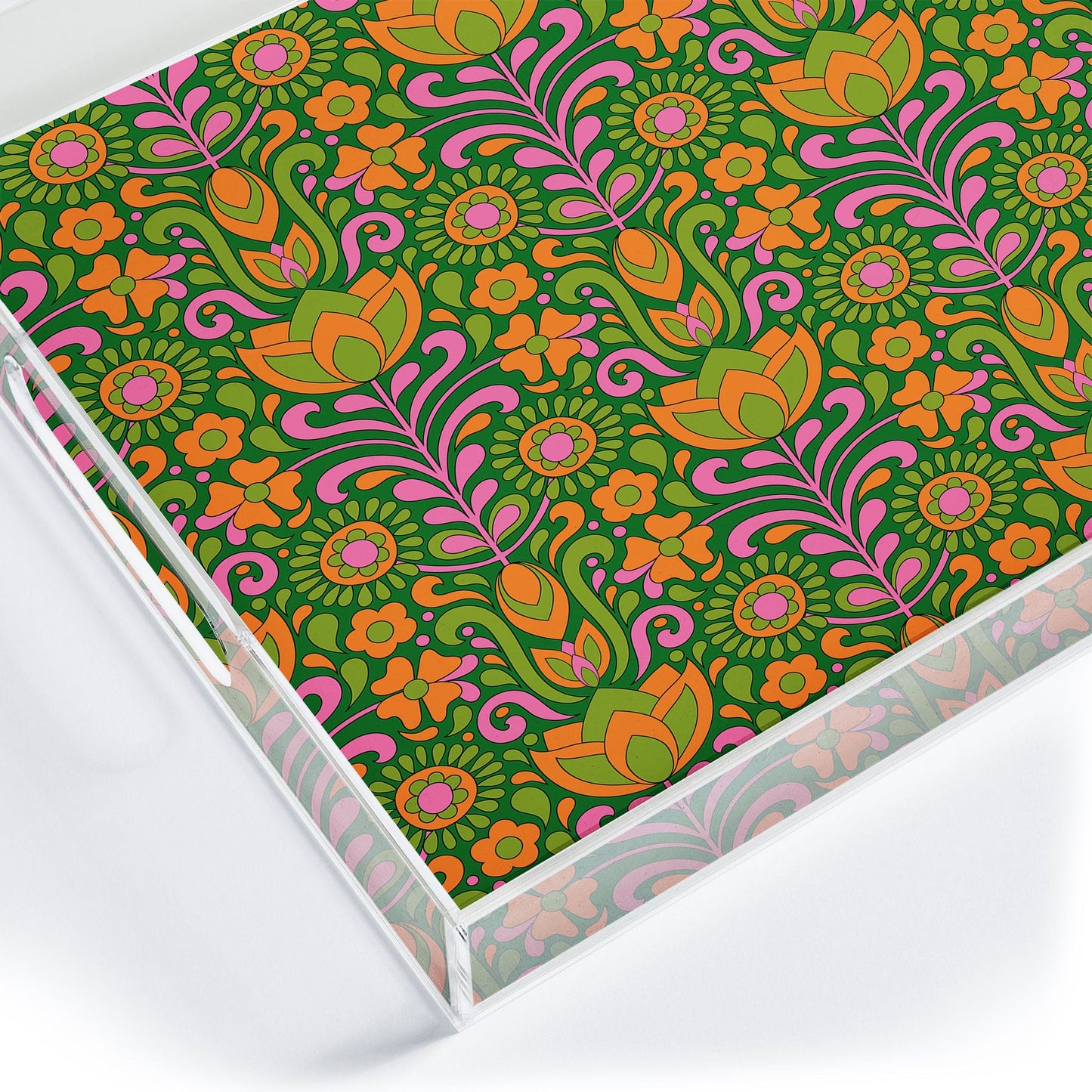 Jenean Morrison Climbing Floral Green Acrylic Tray