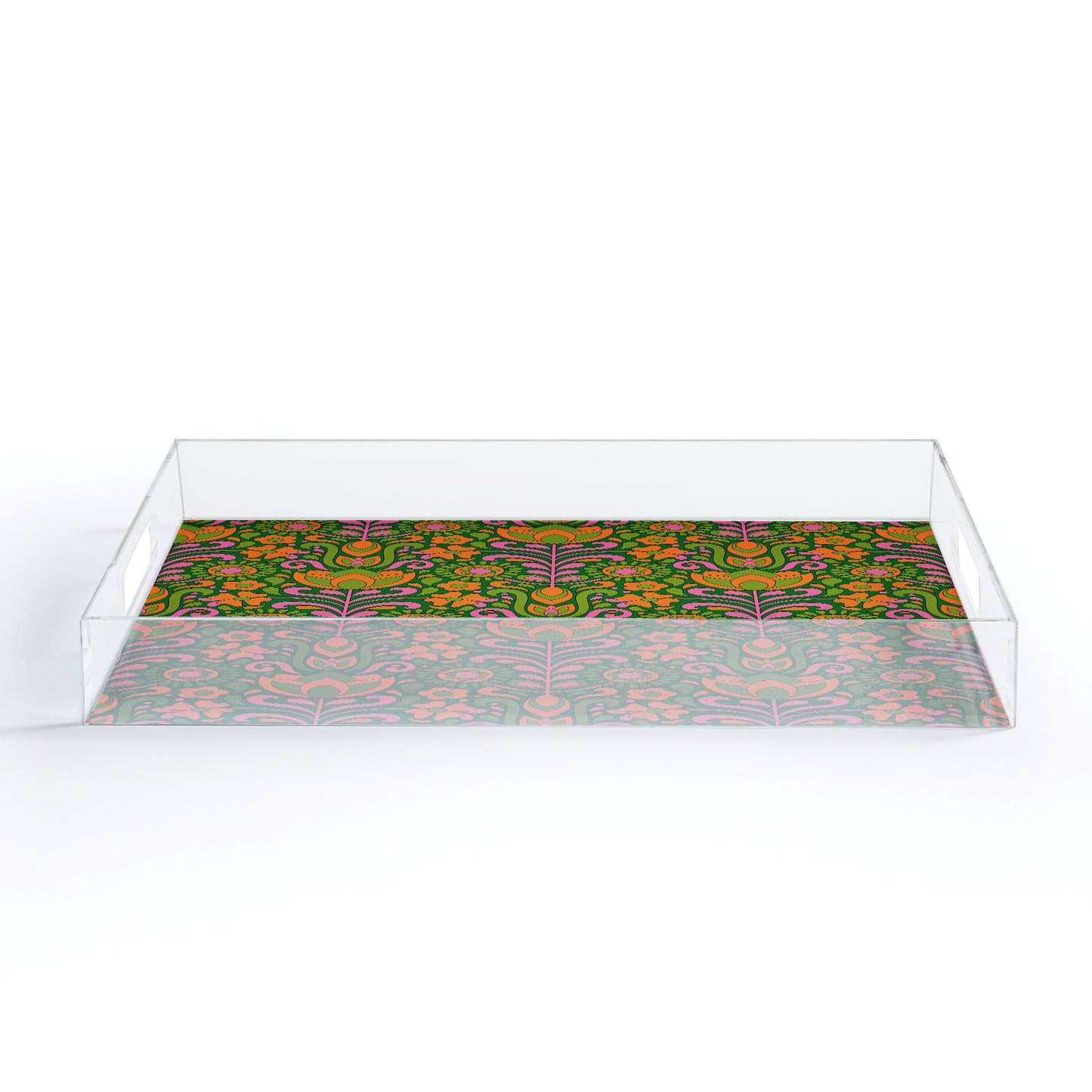 Jenean Morrison Climbing Floral Green Acrylic Tray