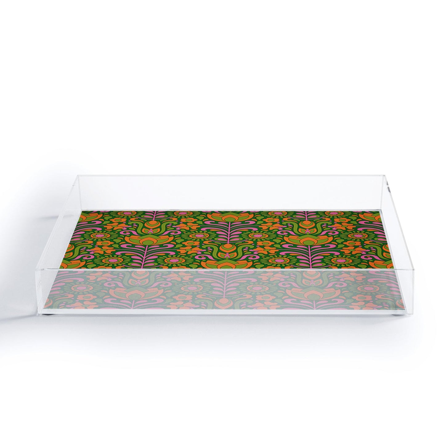 Jenean Morrison Climbing Floral Green Acrylic Tray