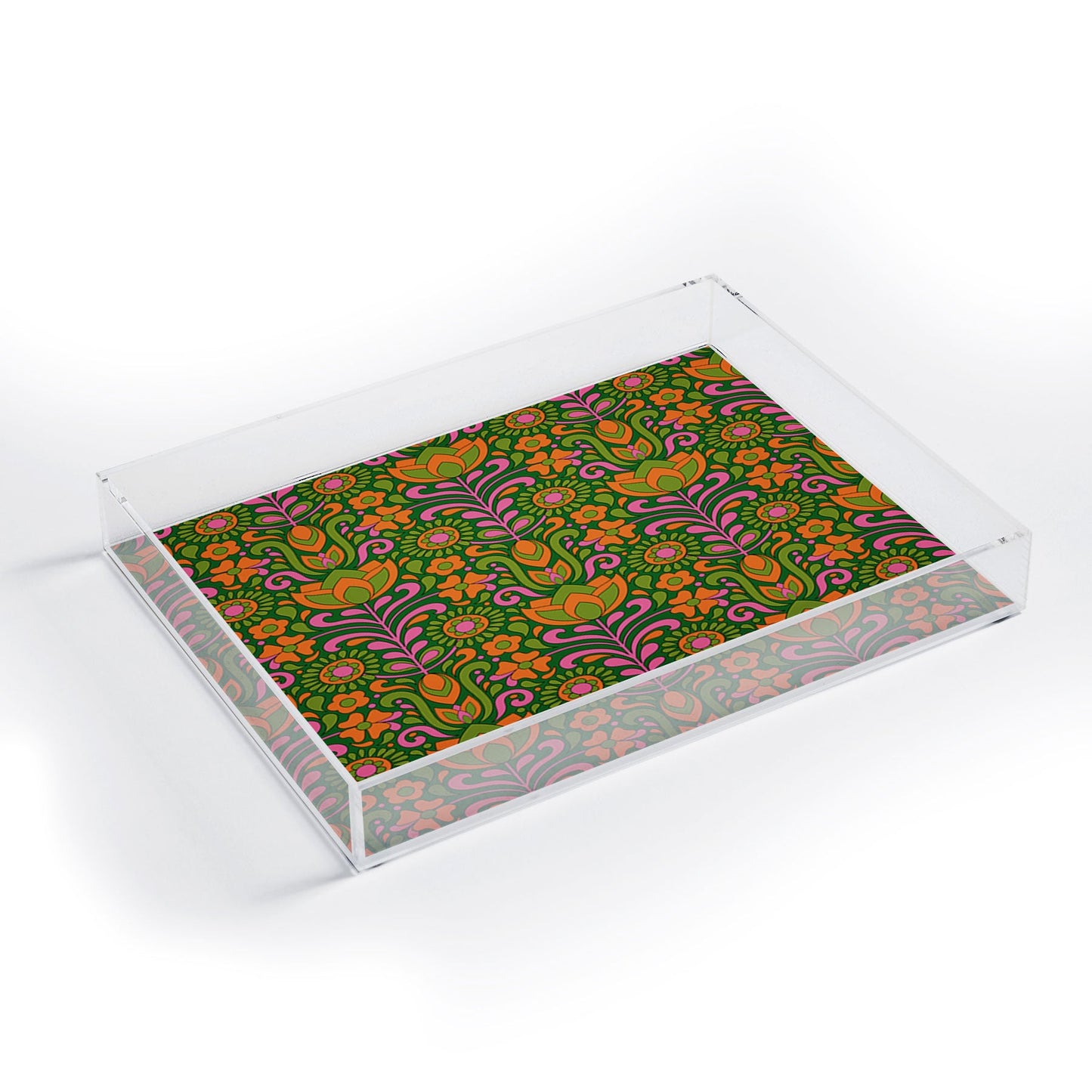 Jenean Morrison Climbing Floral Green Acrylic Tray