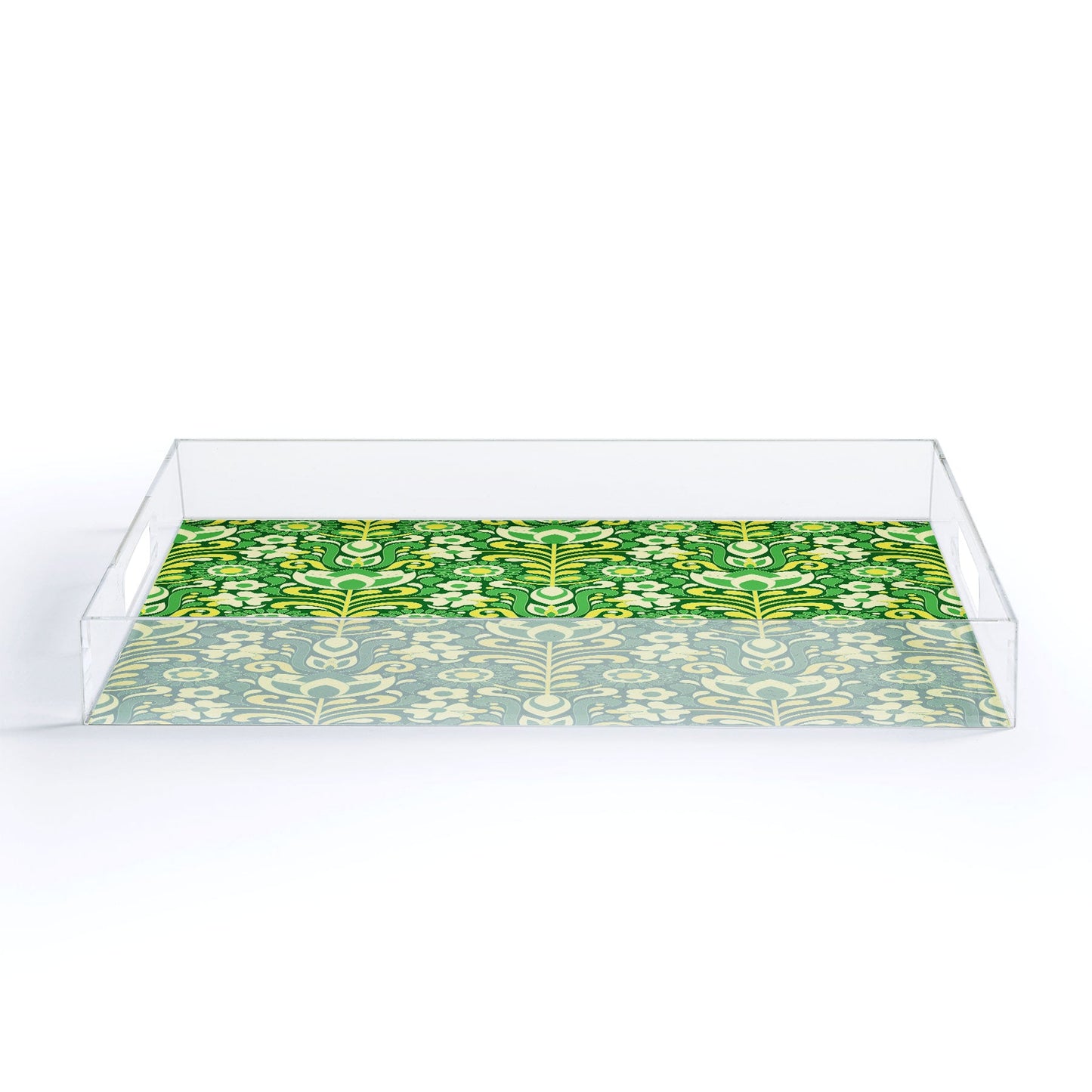Jenean Morrison Climbing Floral Lemon Lime Acrylic Tray