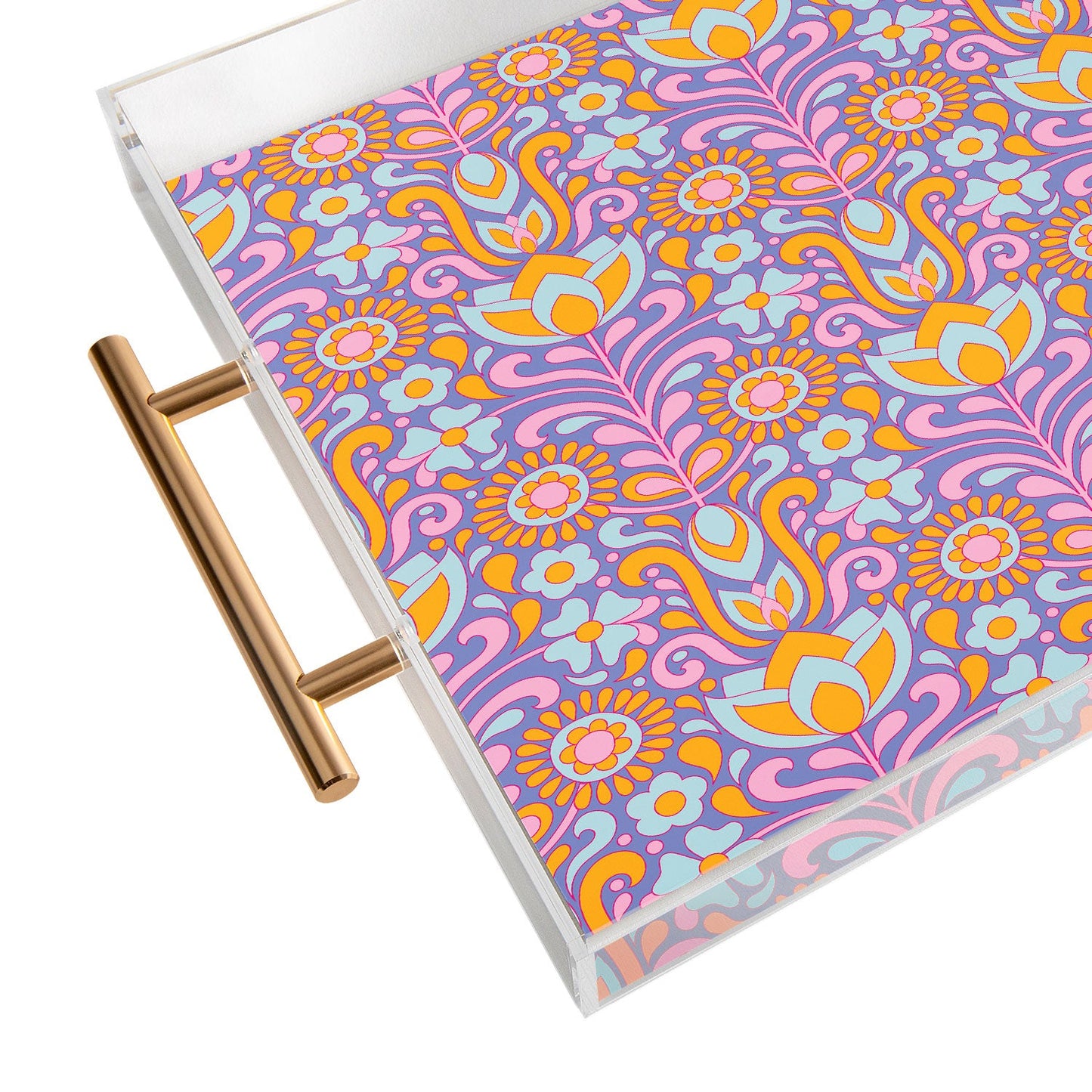 Jenean Morrison Climbing Floral Lilac Acrylic Tray