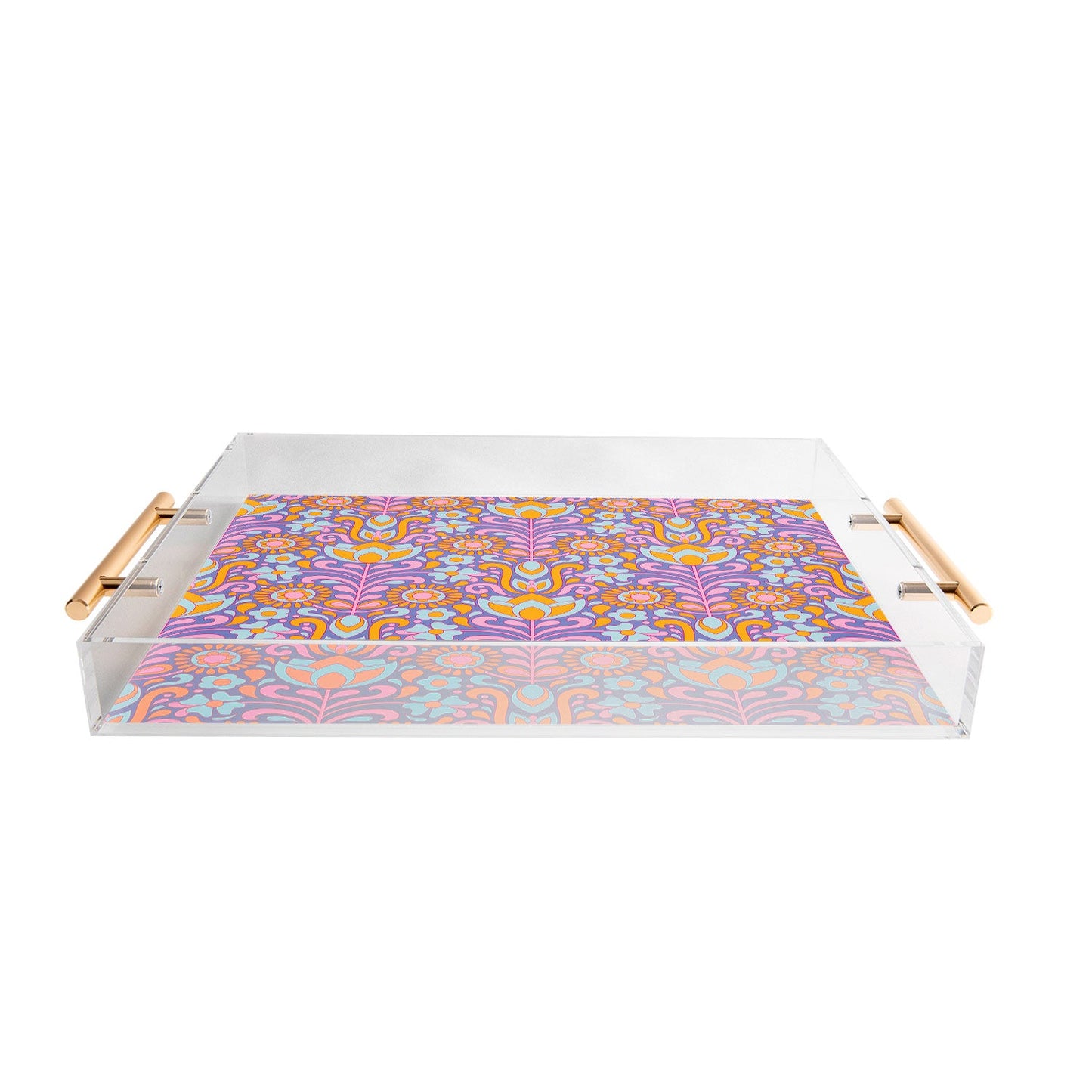 Jenean Morrison Climbing Floral Lilac Acrylic Tray