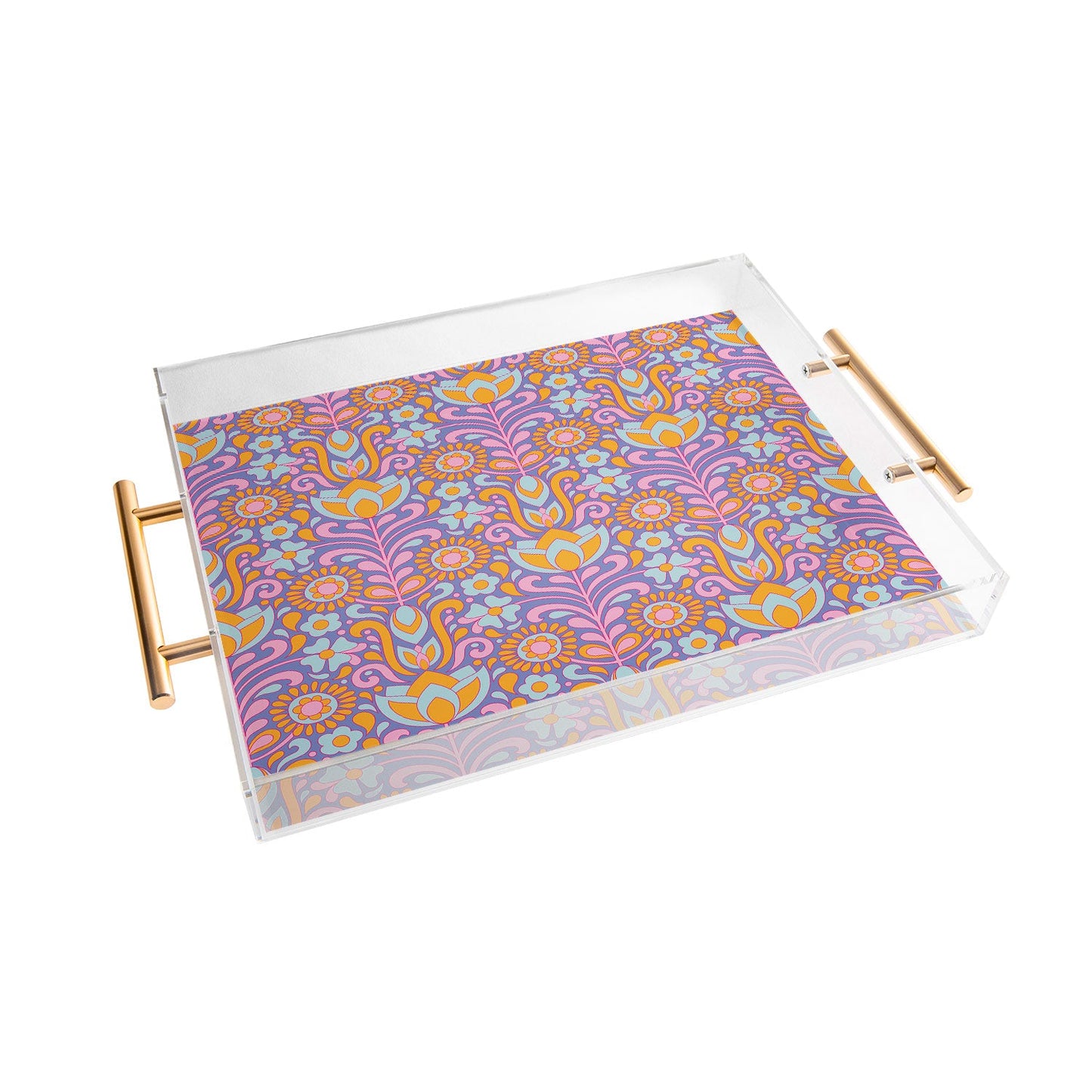 Jenean Morrison Climbing Floral Lilac Acrylic Tray