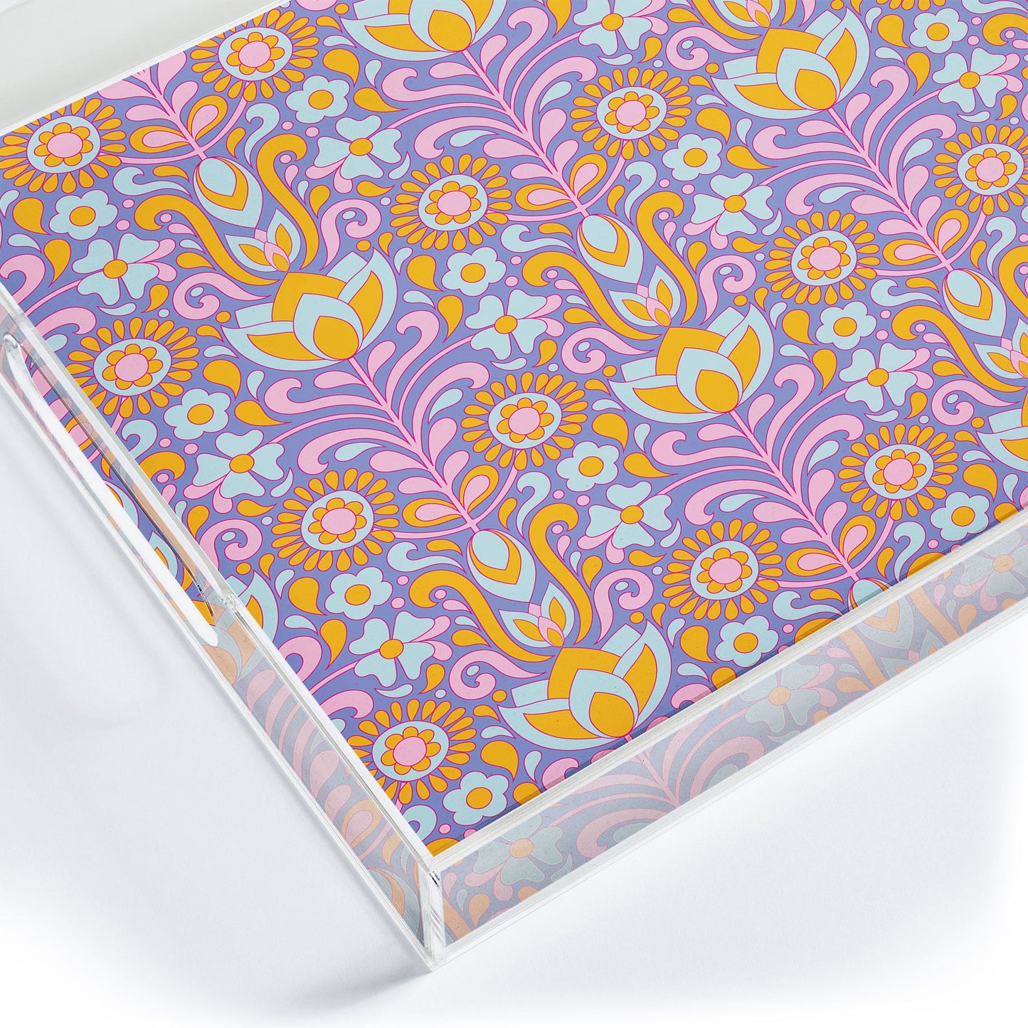 Jenean Morrison Climbing Floral Lilac Acrylic Tray