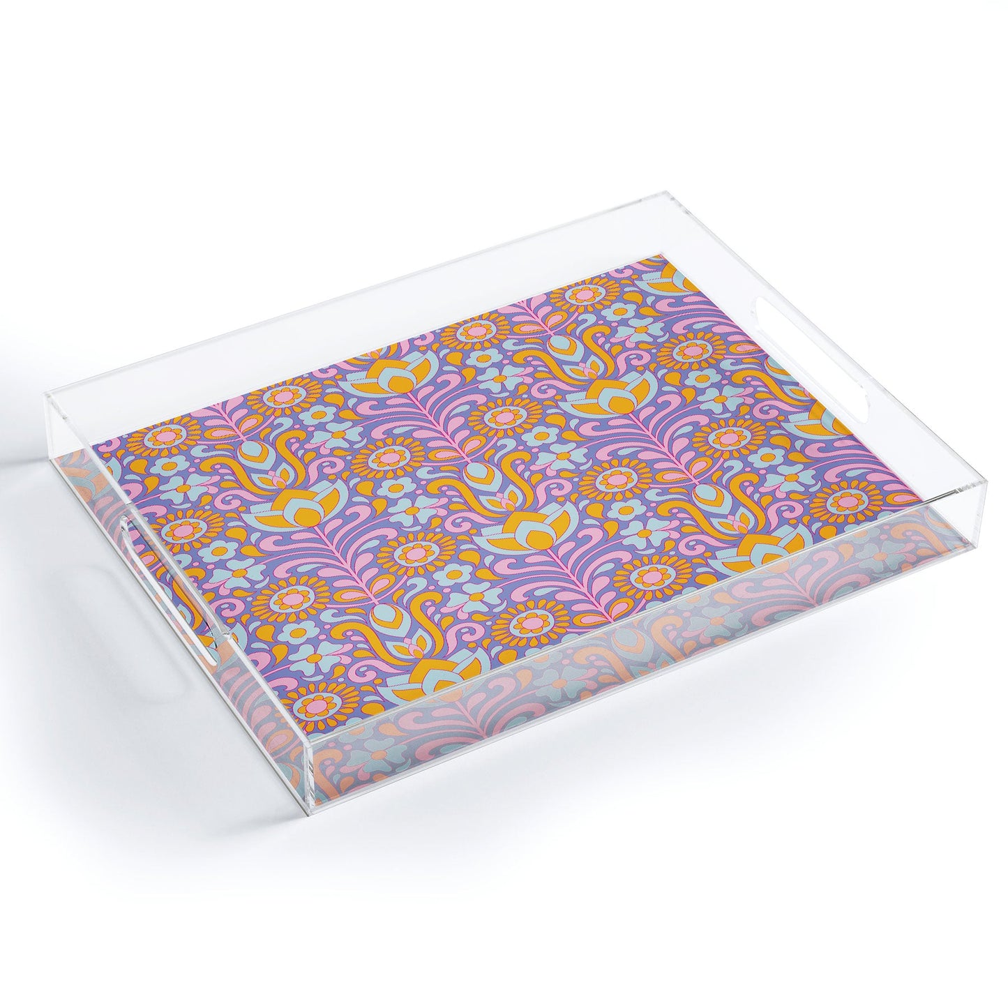 Jenean Morrison Climbing Floral Lilac Acrylic Tray