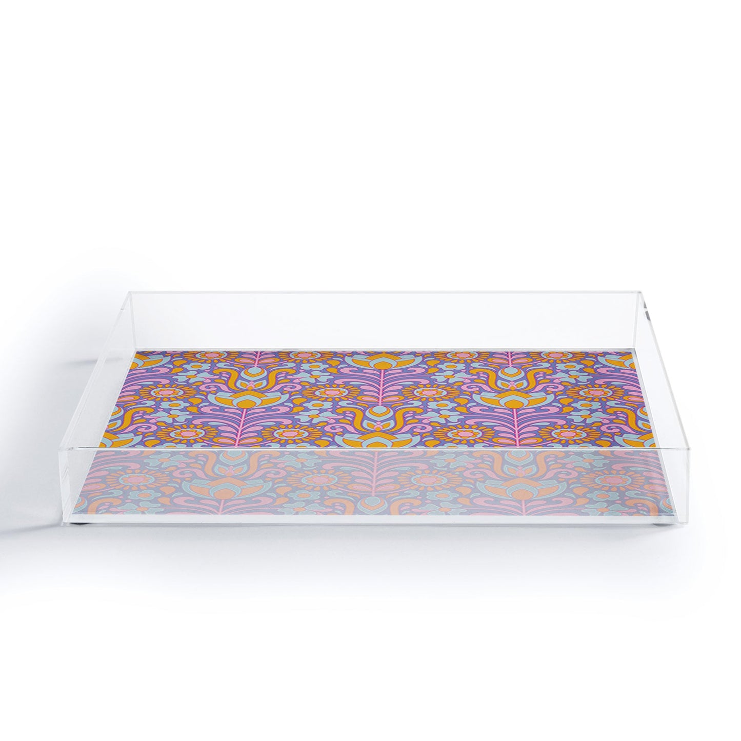 Jenean Morrison Climbing Floral Lilac Acrylic Tray