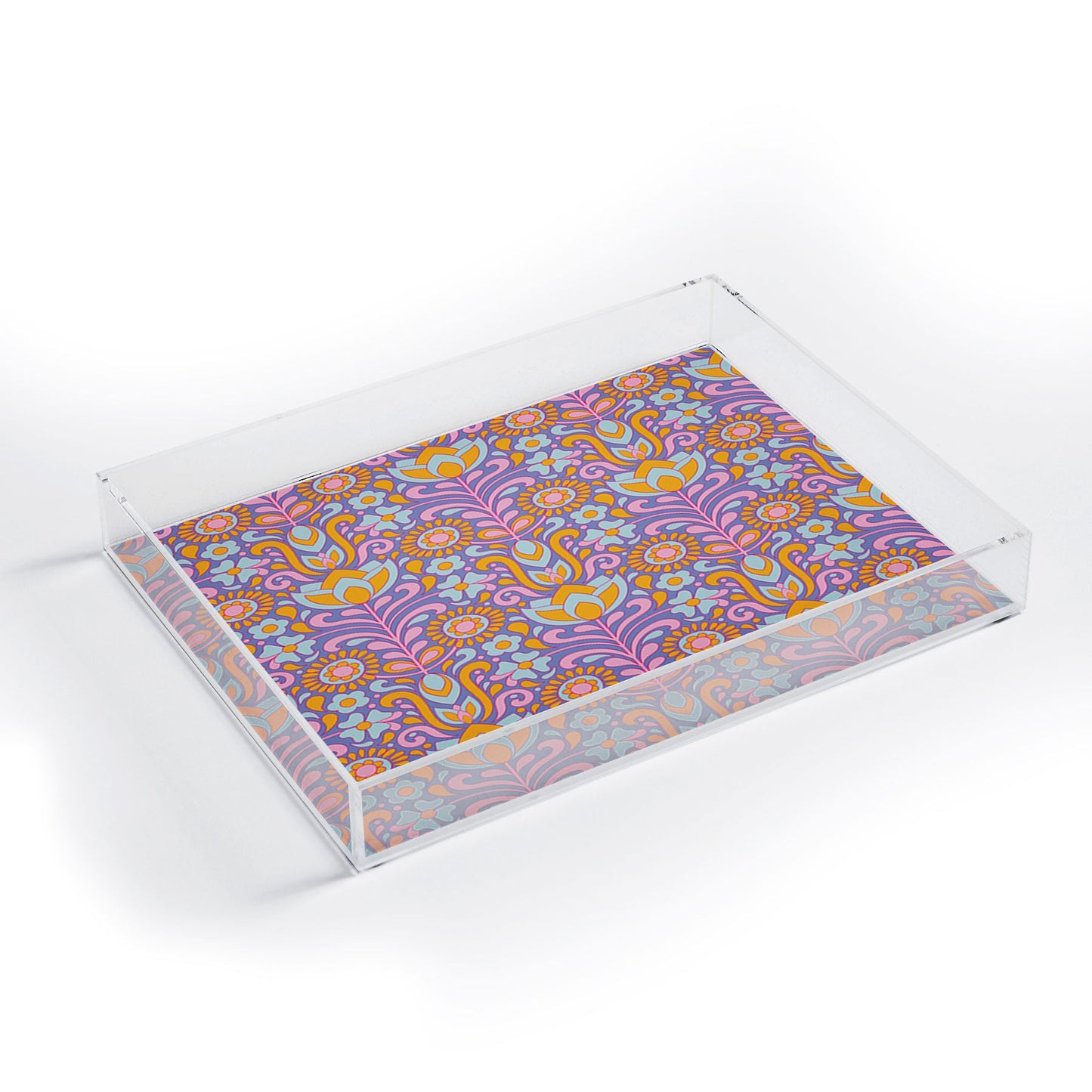 Jenean Morrison Climbing Floral Lilac Acrylic Tray