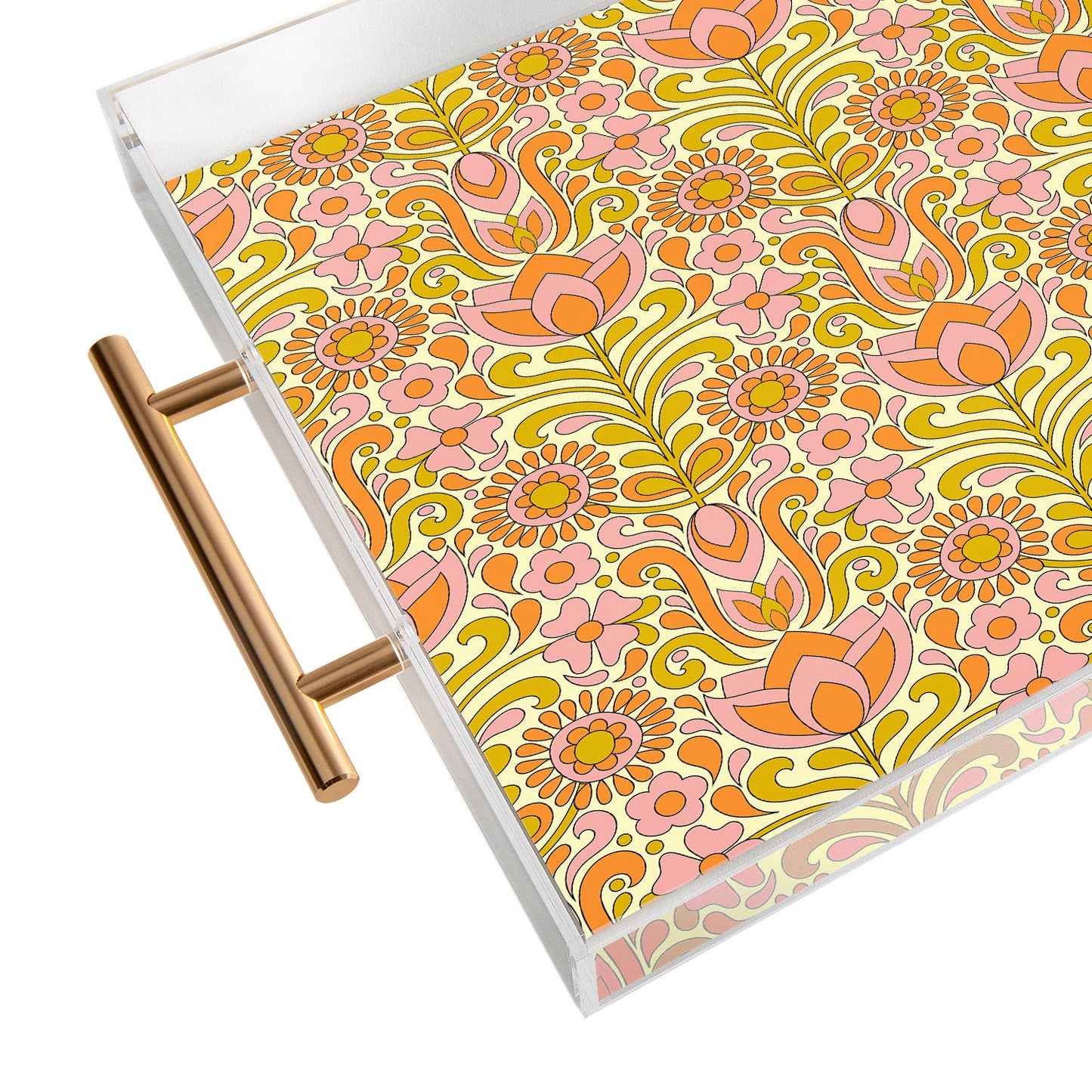 Jenean Morrison Climbing Floral Pink Acrylic Tray