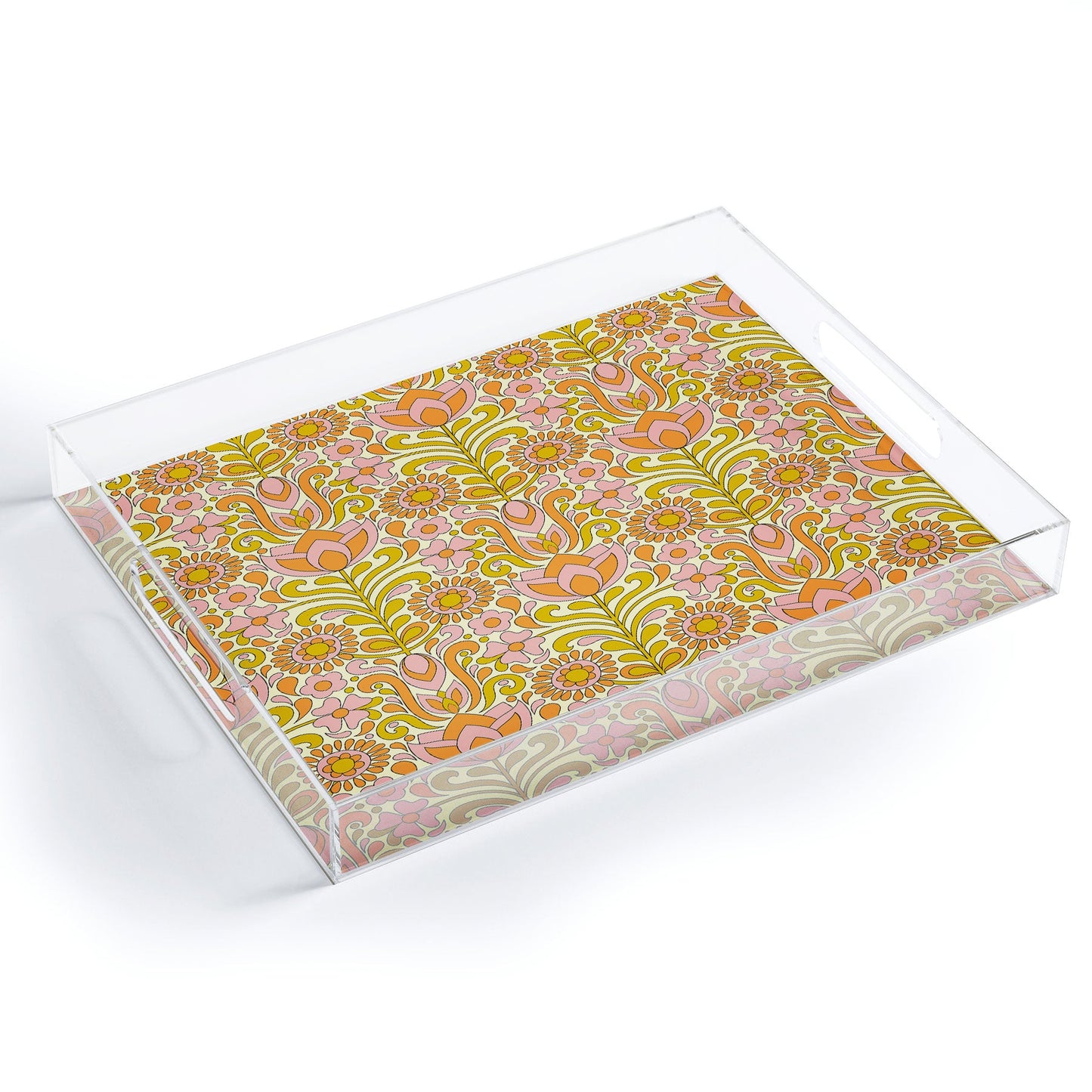 Jenean Morrison Climbing Floral Pink Acrylic Tray