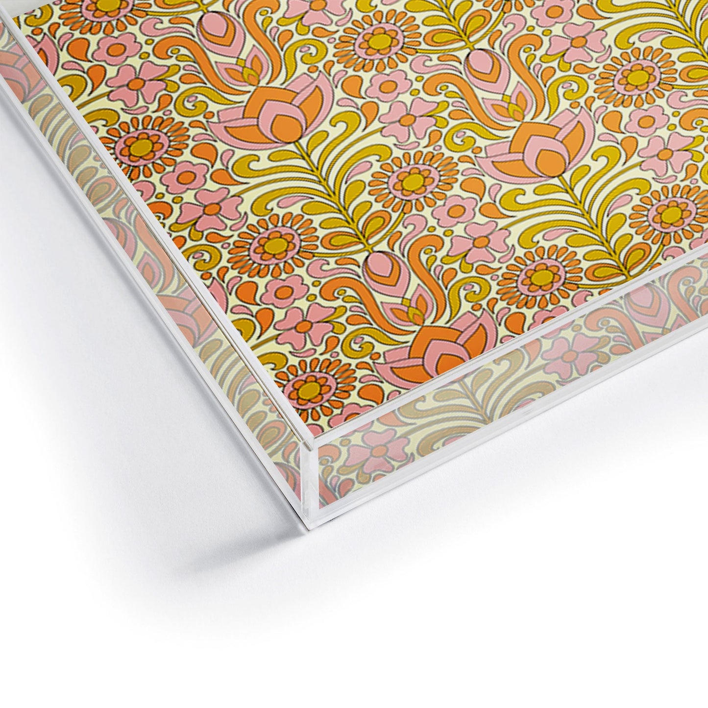 Jenean Morrison Climbing Floral Pink Acrylic Tray