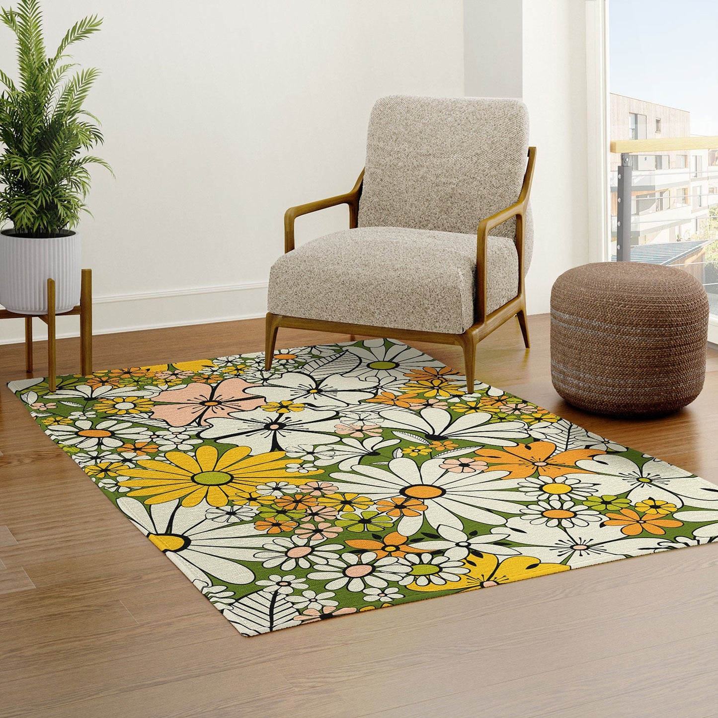 Jenean Morrison Counting Flowers in the 1960s Area Rug