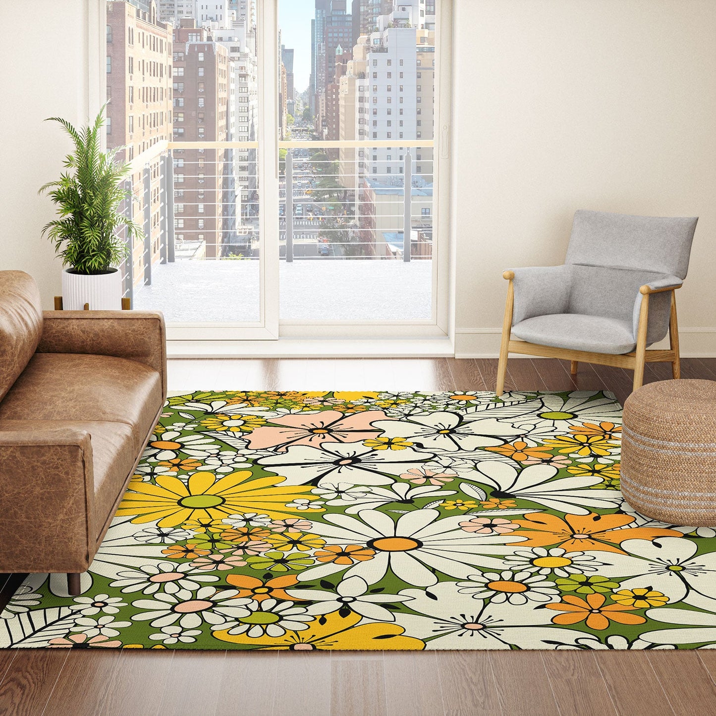 Jenean Morrison Counting Flowers in the 1960s Area Rug