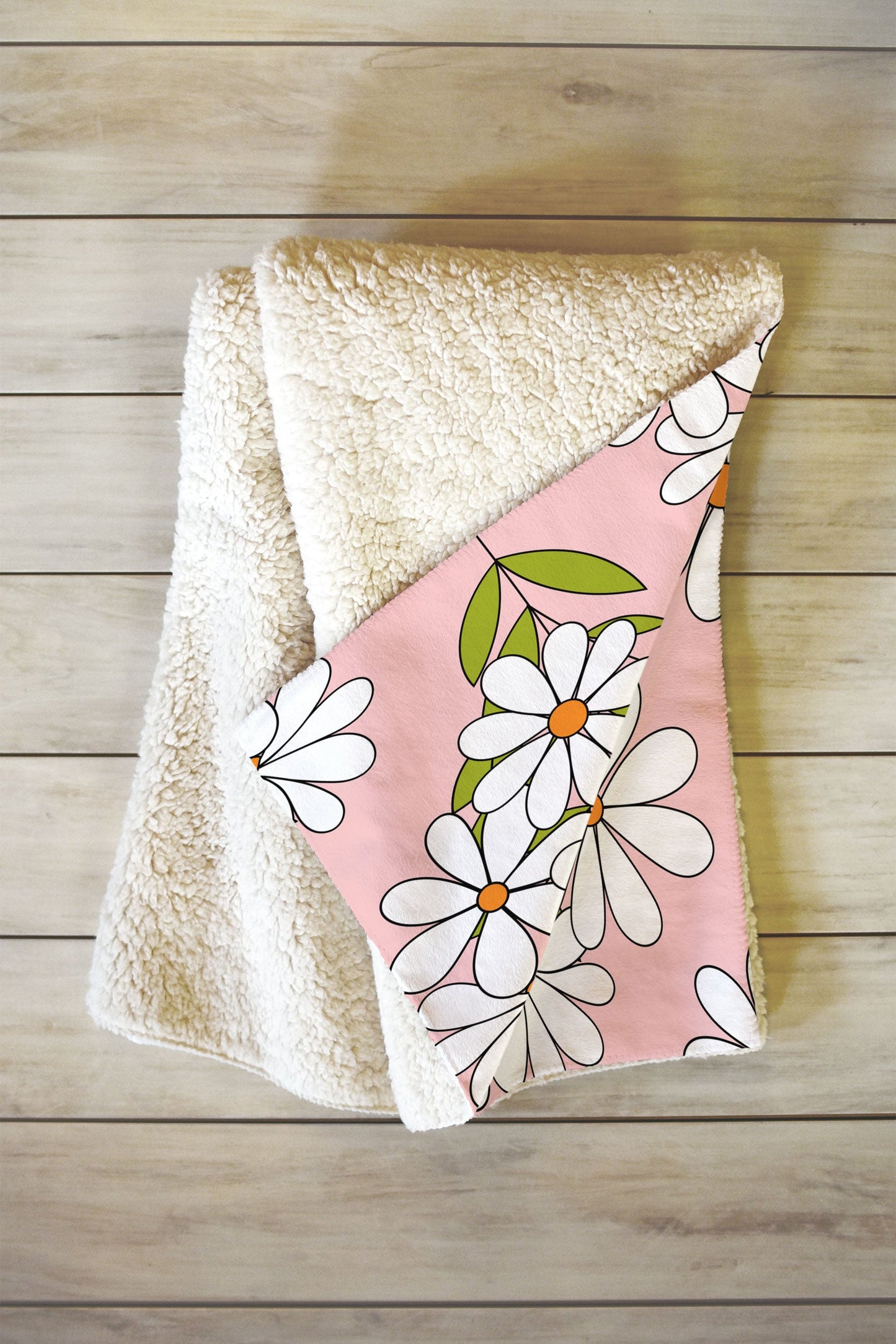 Jenean Morrison Daisy Bouquet Pink Fleece Throw Blanket