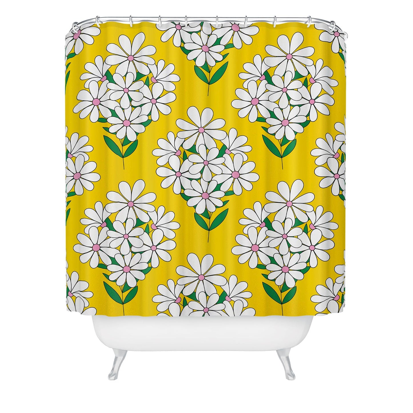 Jenean Morrison Daisy Bouquet Yellow Shower Curtain