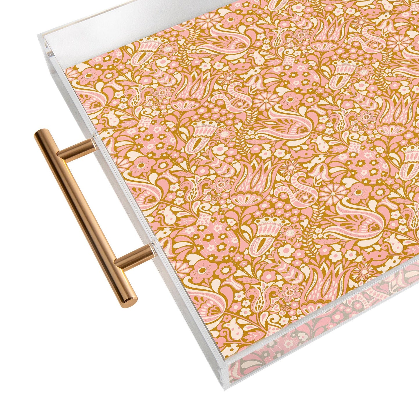 Jenean Morrison Floral Fair in Gold Acrylic Tray