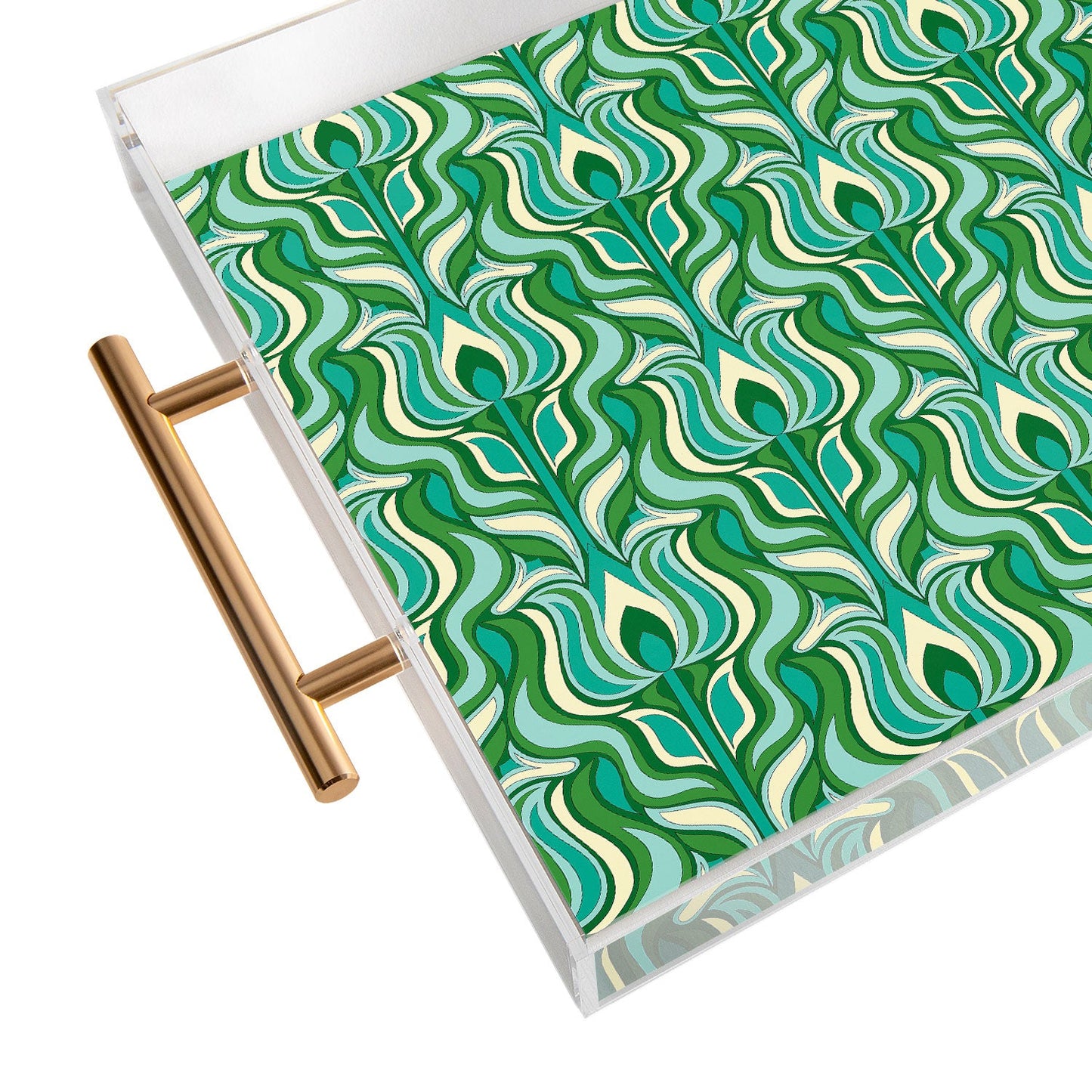 Jenean Morrison Floral Flame in Green Acrylic Tray