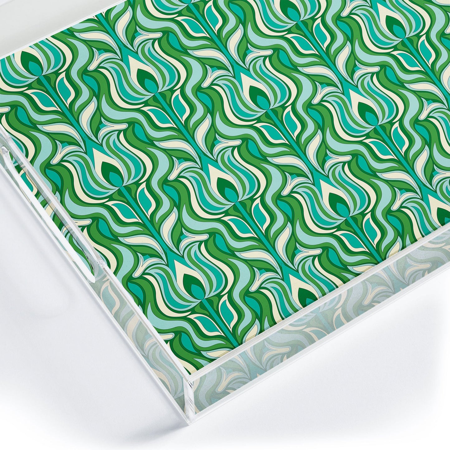 Jenean Morrison Floral Flame in Green Acrylic Tray