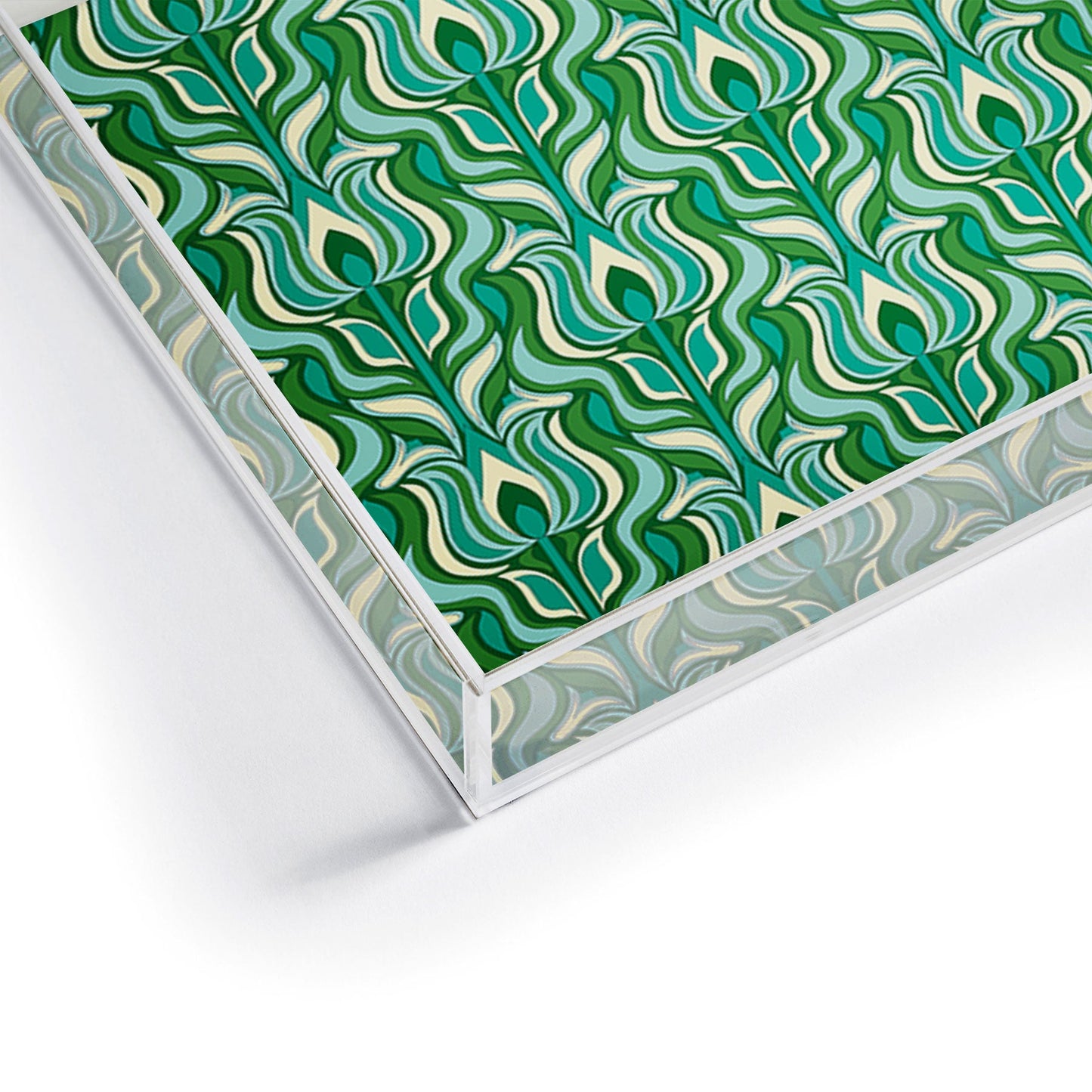 Jenean Morrison Floral Flame in Green Acrylic Tray