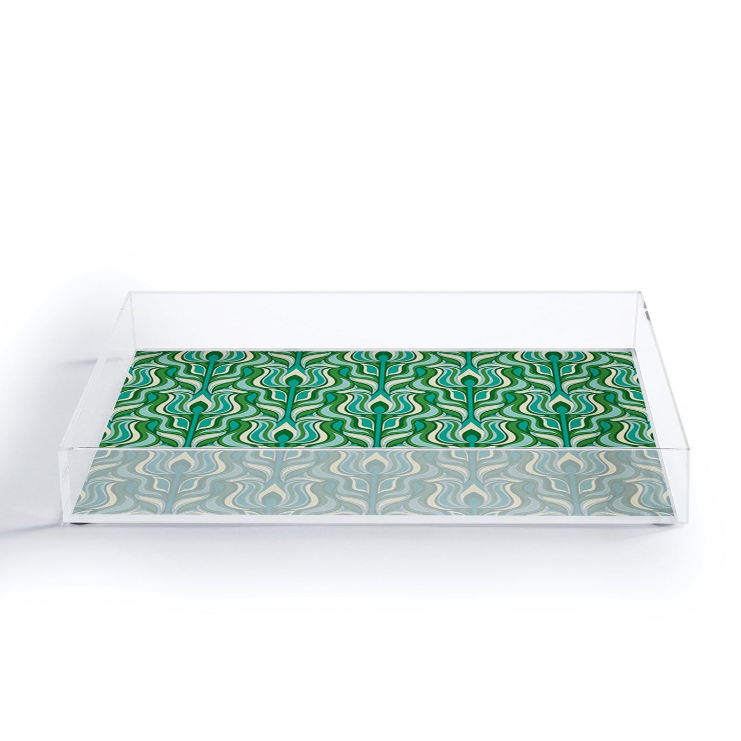 Jenean Morrison Floral Flame in Green Acrylic Tray