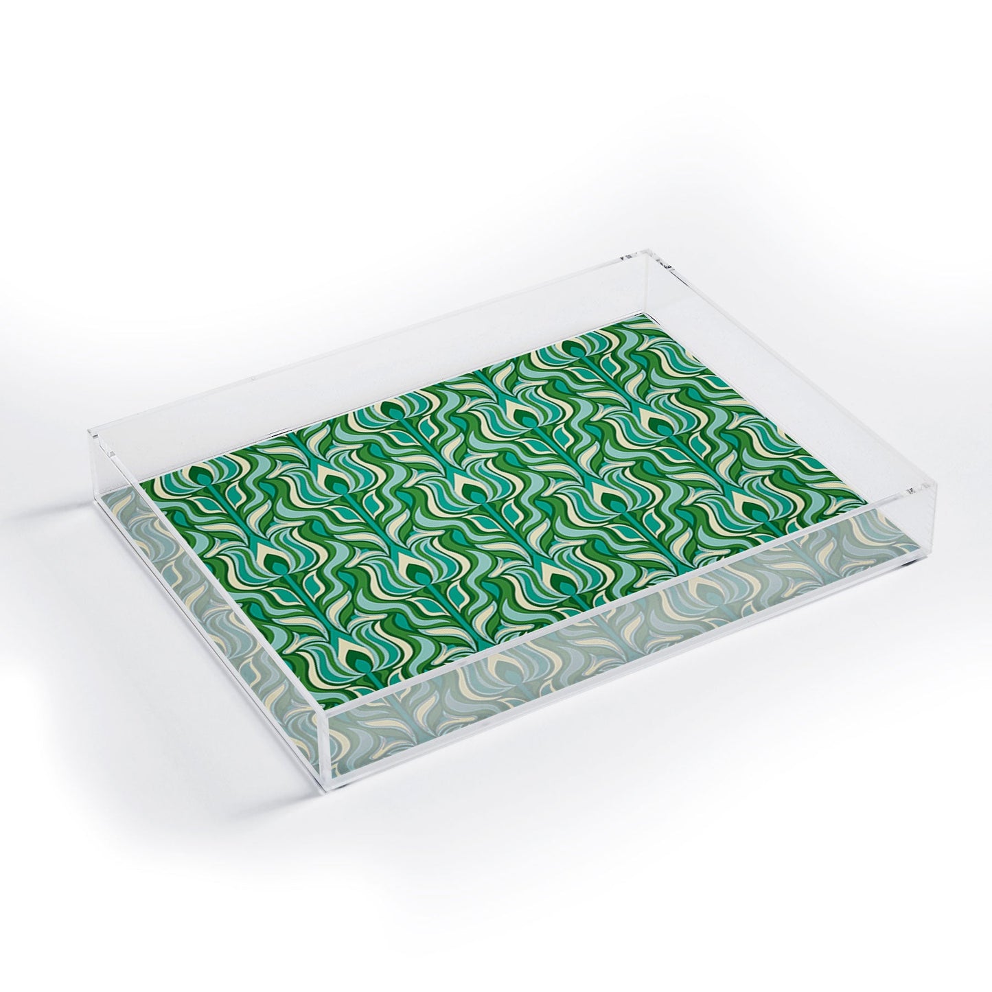 Jenean Morrison Floral Flame in Green Acrylic Tray