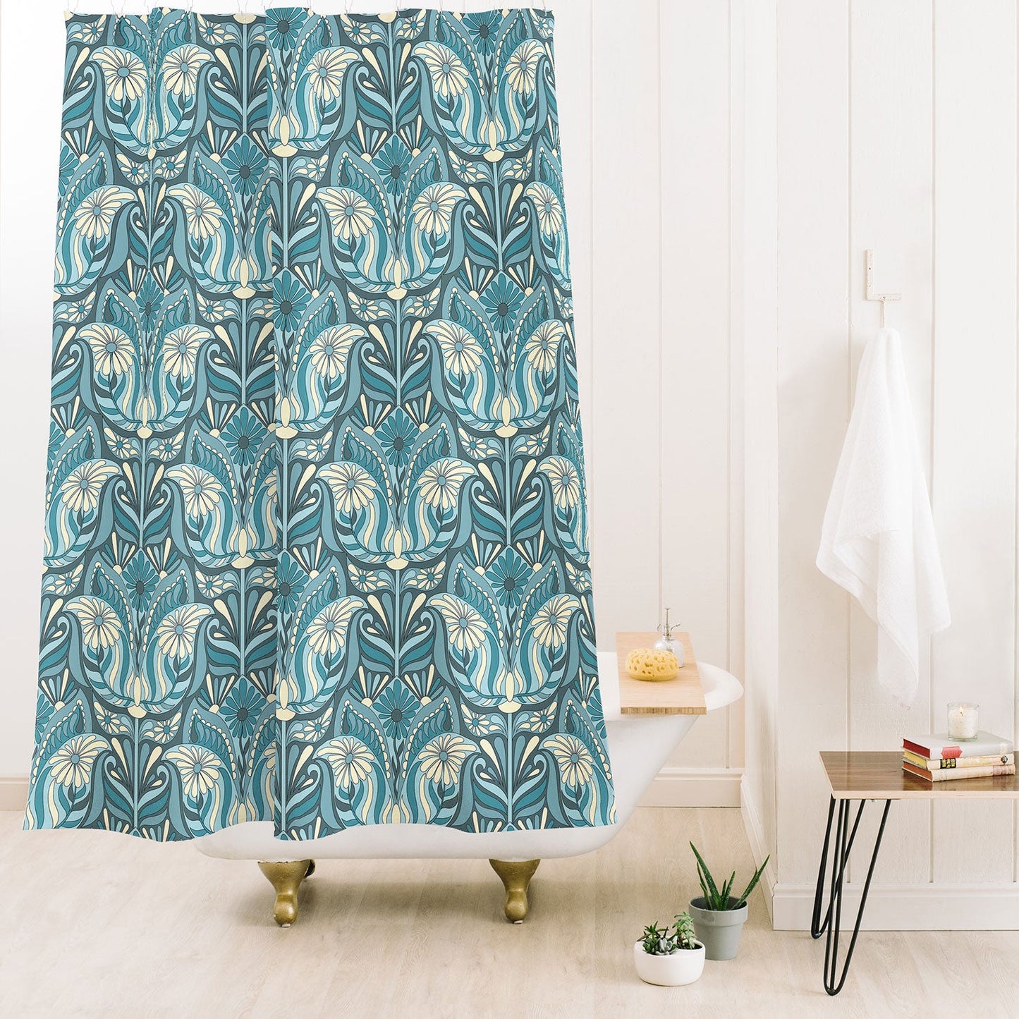 Jenean Morrison Mirror Image in Blue Shower Curtain
