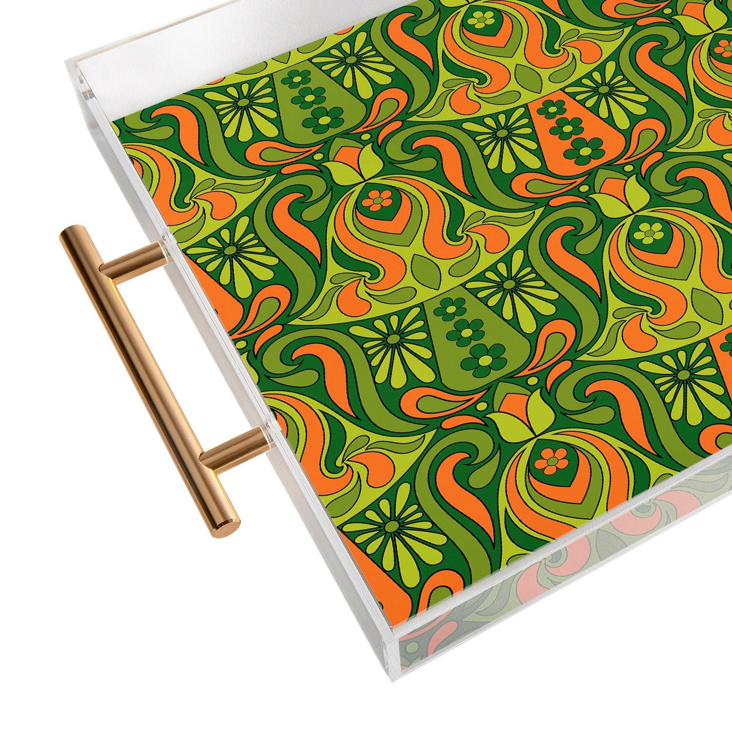 Jenean Morrison Mushroom Lamp Green and Orange Acrylic Tray