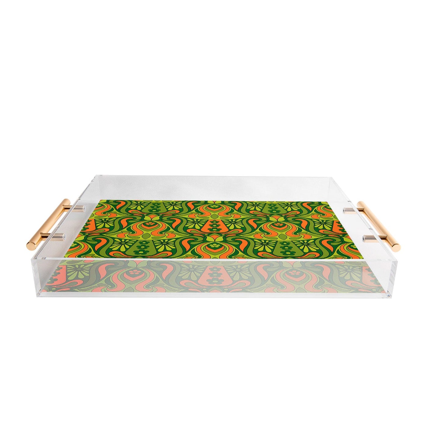 Jenean Morrison Mushroom Lamp Green and Orange Acrylic Tray