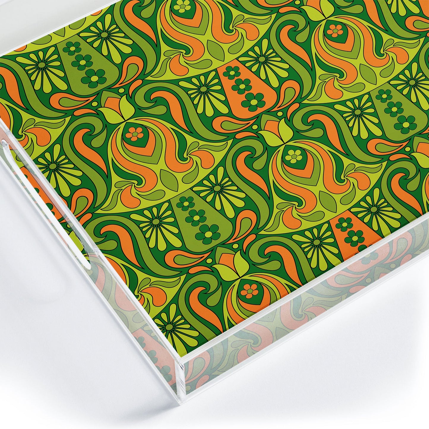 Jenean Morrison Mushroom Lamp Green and Orange Acrylic Tray