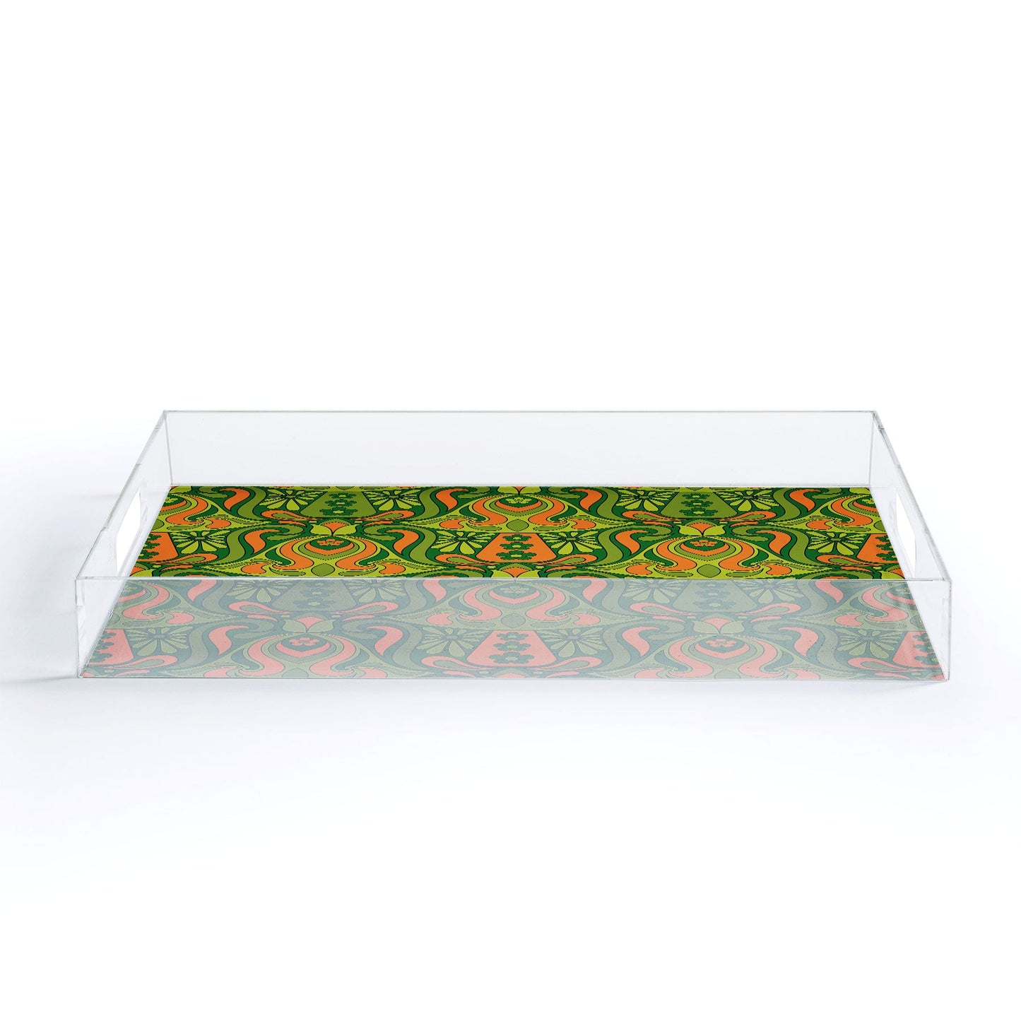Jenean Morrison Mushroom Lamp Green and Orange Acrylic Tray